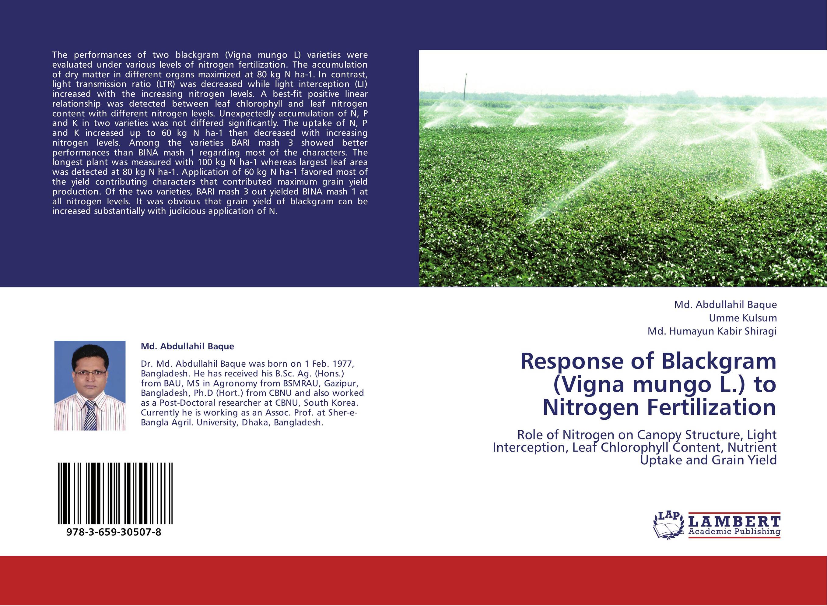 Response of Blackgram (Vigna mungo L.) to Nitrogen Fertilization. Role of Nitrogen on Canopy Structure, Light Interception, Leaf Chlorophyll Content, Nutrient Uptake and Grain Yield.