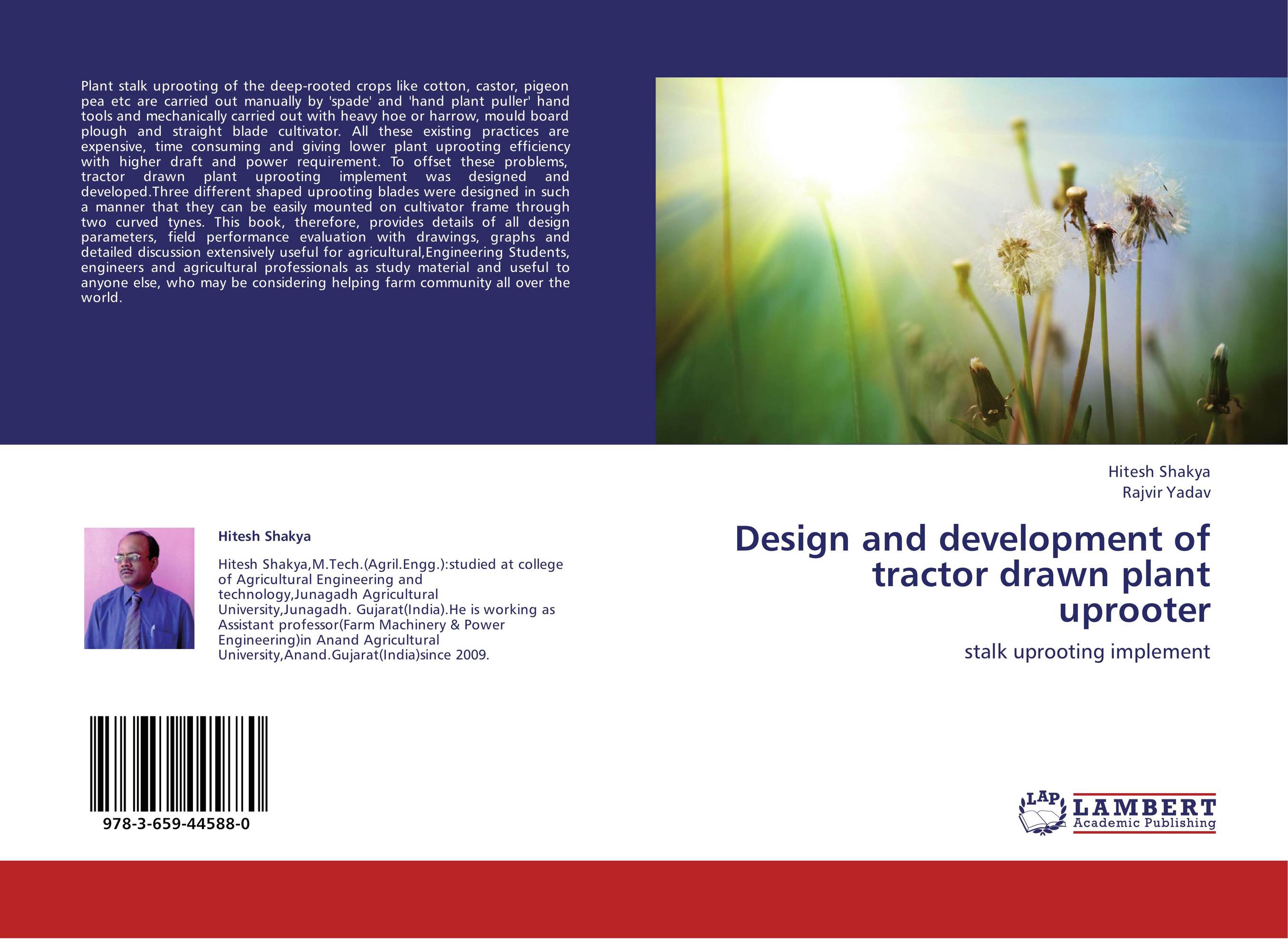 Design and development of tractor drawn plant uprooter. Stalk uprooting implement.