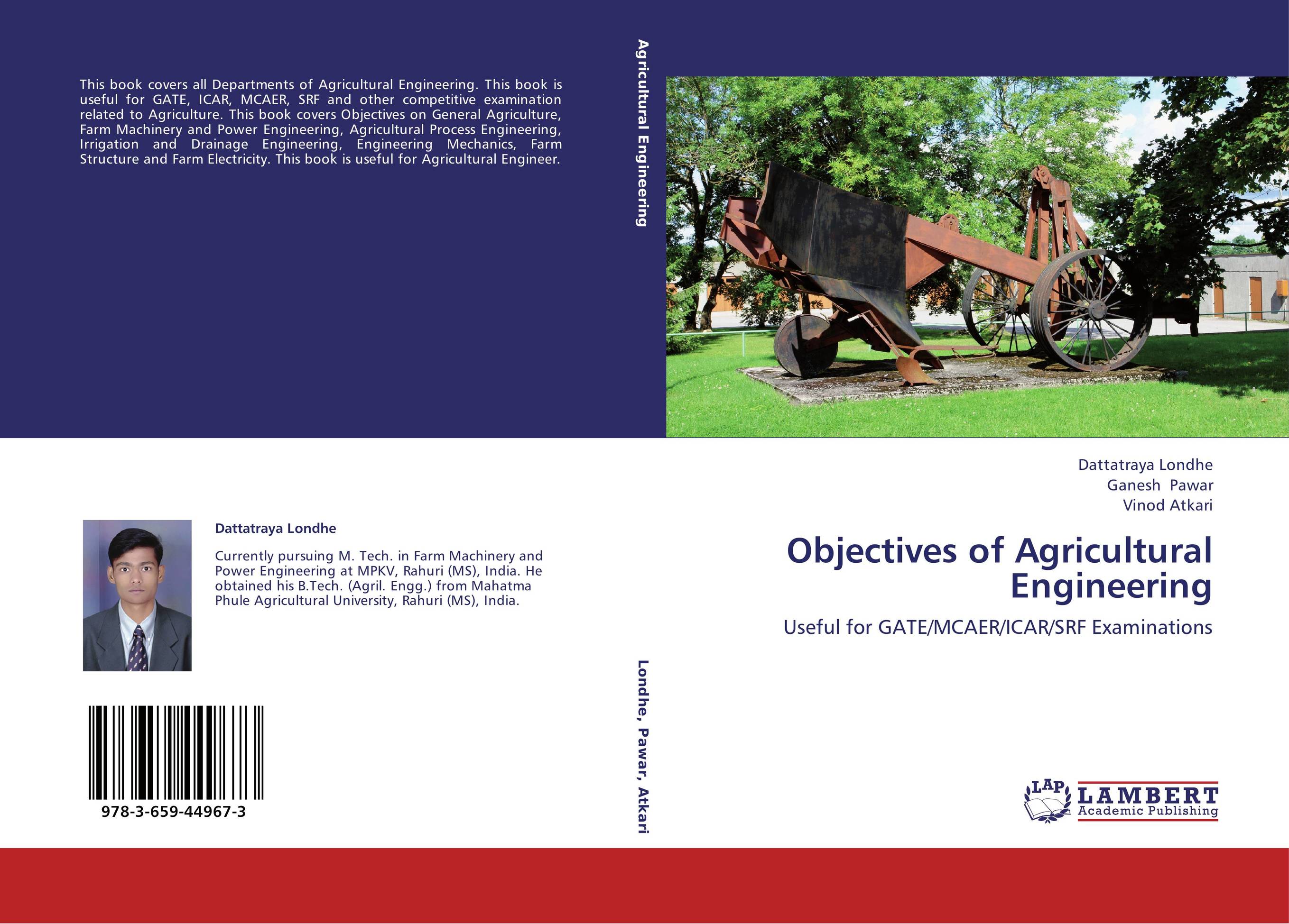 Objectives of Agricultural Engineering. Useful for GATE/MCAER/ICAR/SRF Examinations.