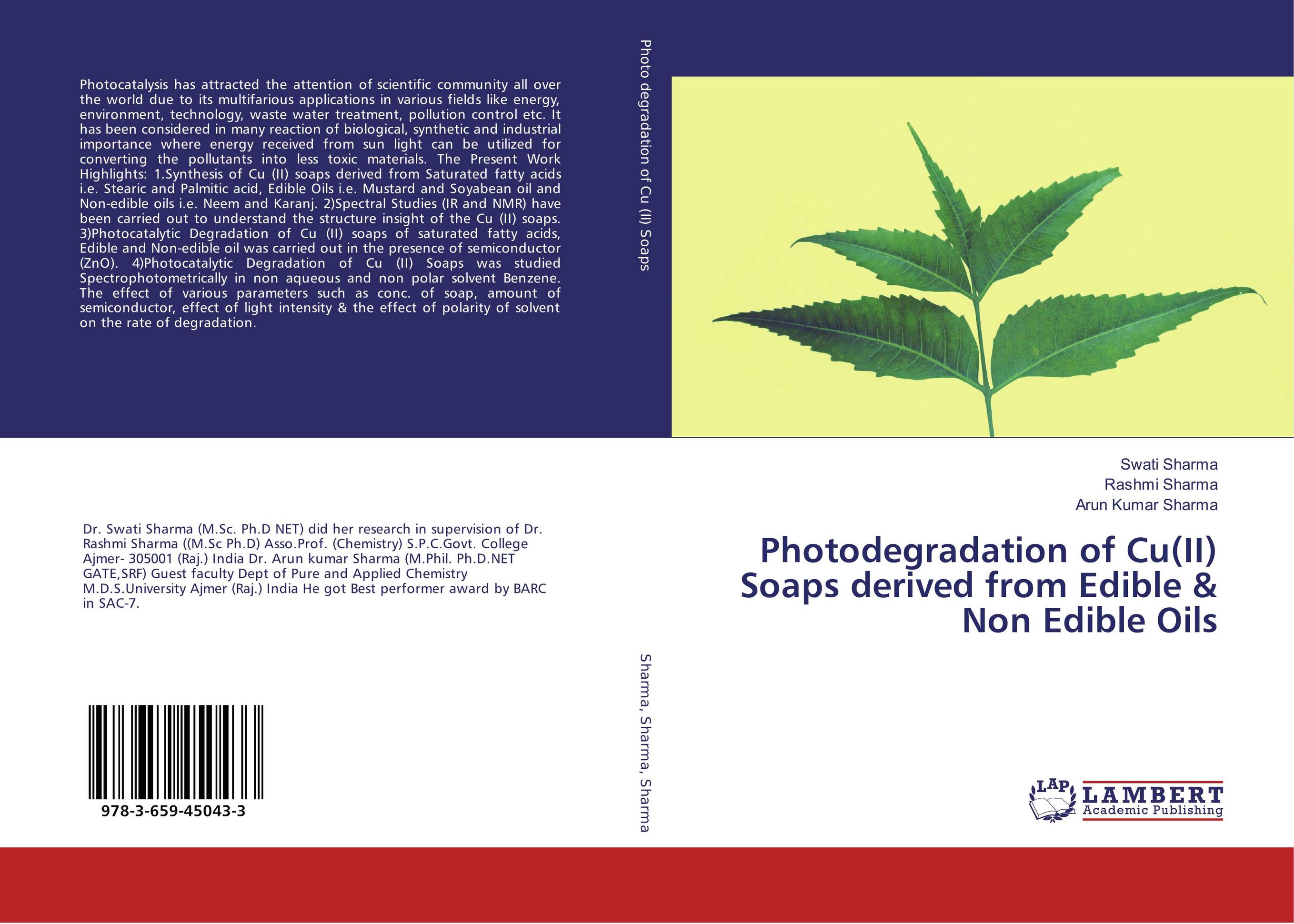 Photodegradation of Cu(II) Soaps derived from Edible &amp;amp; Non Edible Oils..