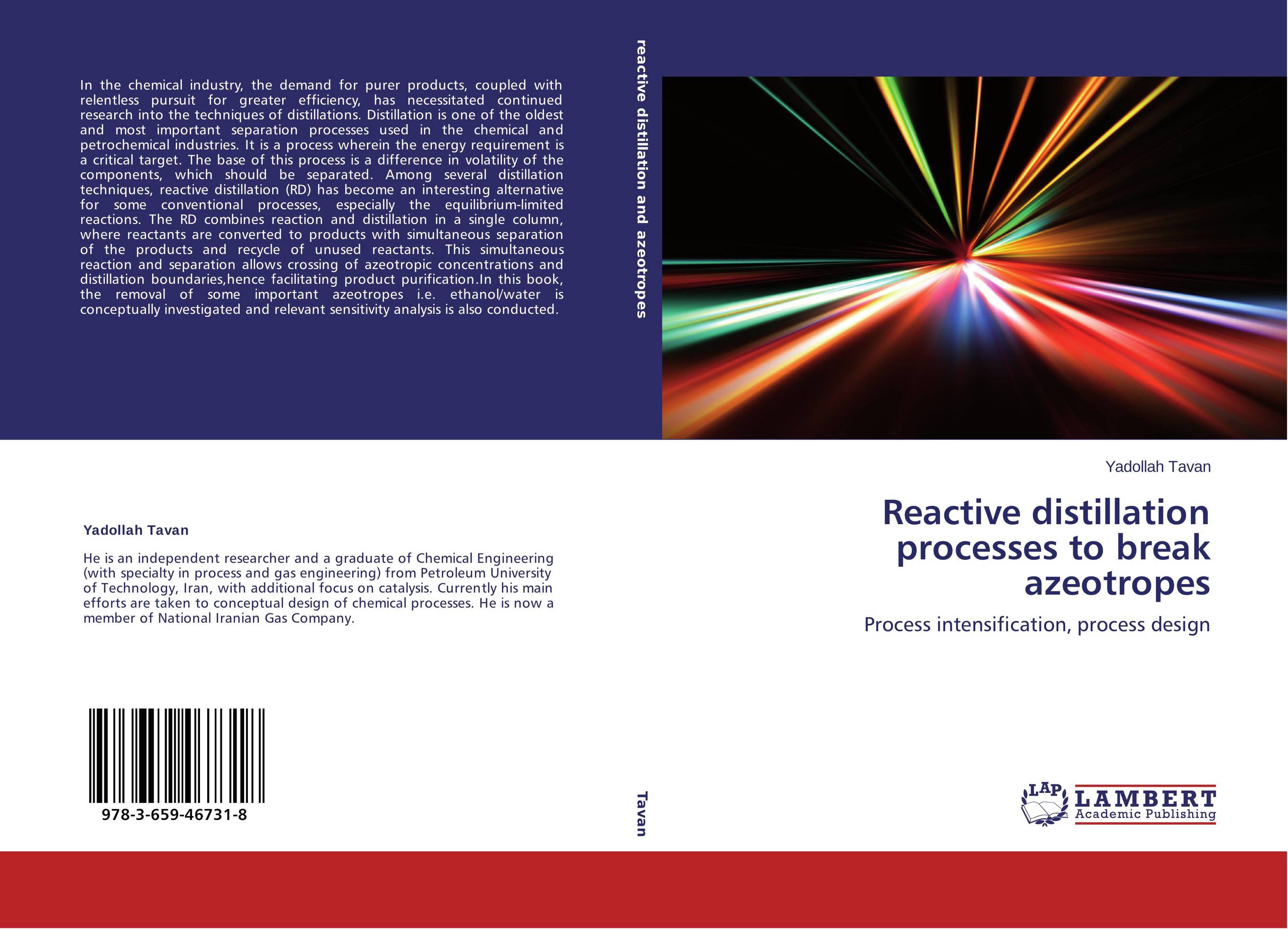 Reactive distillation processes to break azeotropes. Process intensification, process design.