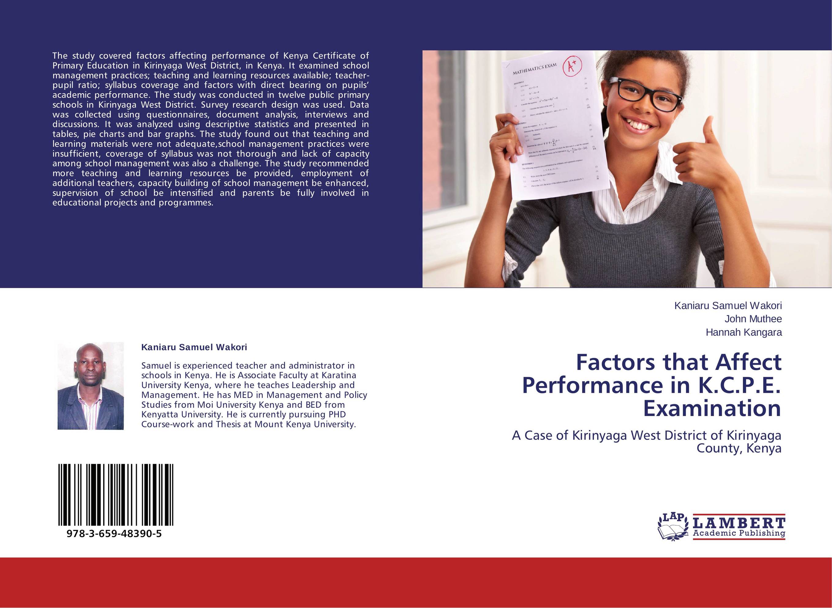 Performance effect. Kenya Certificate of Primary Education. Study Cover. Factor books. E Exam.