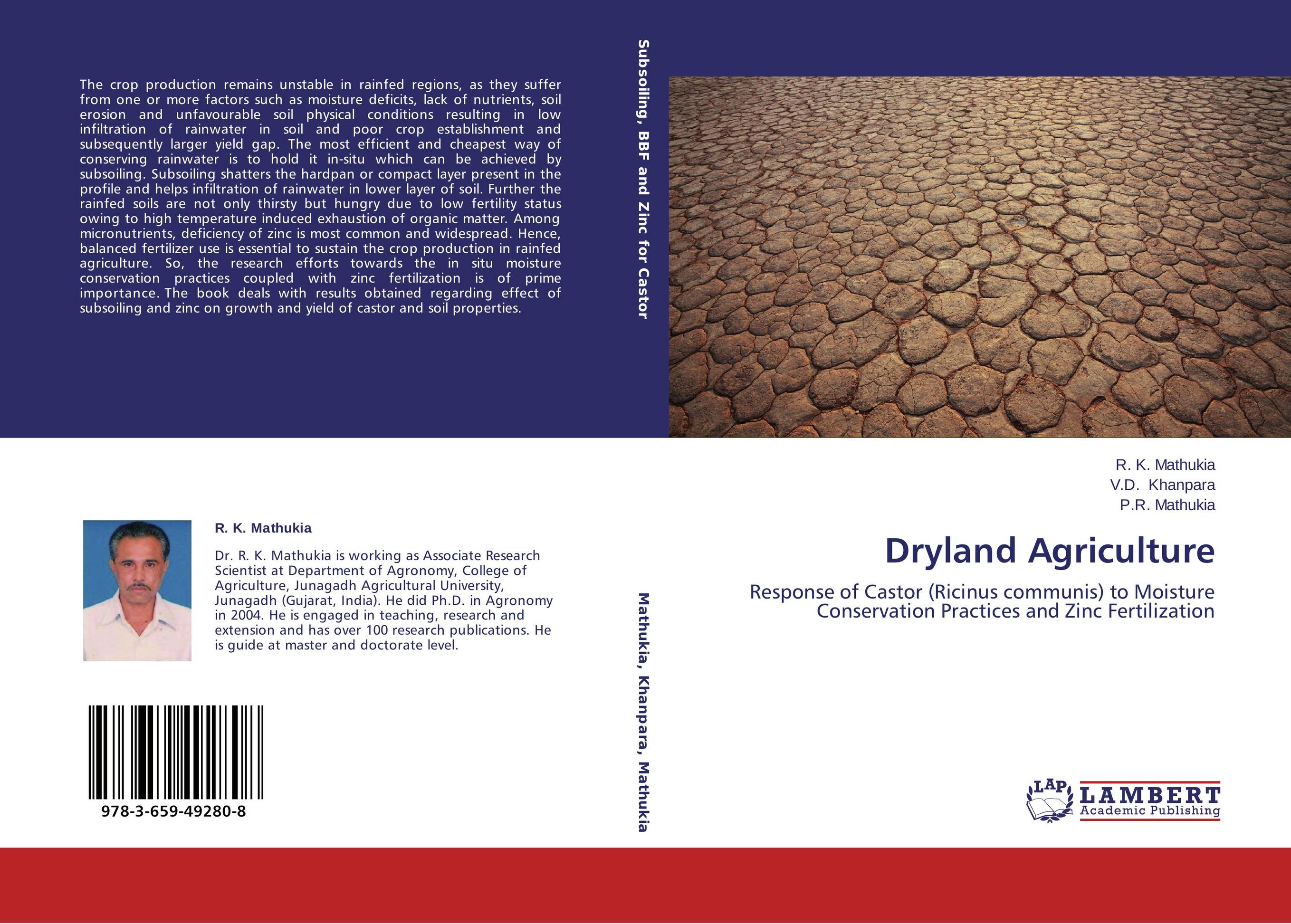 Dryland Agriculture. Response of Castor (Ricinus communis) to Moisture Conservation Practices and Zinc Fertilization.