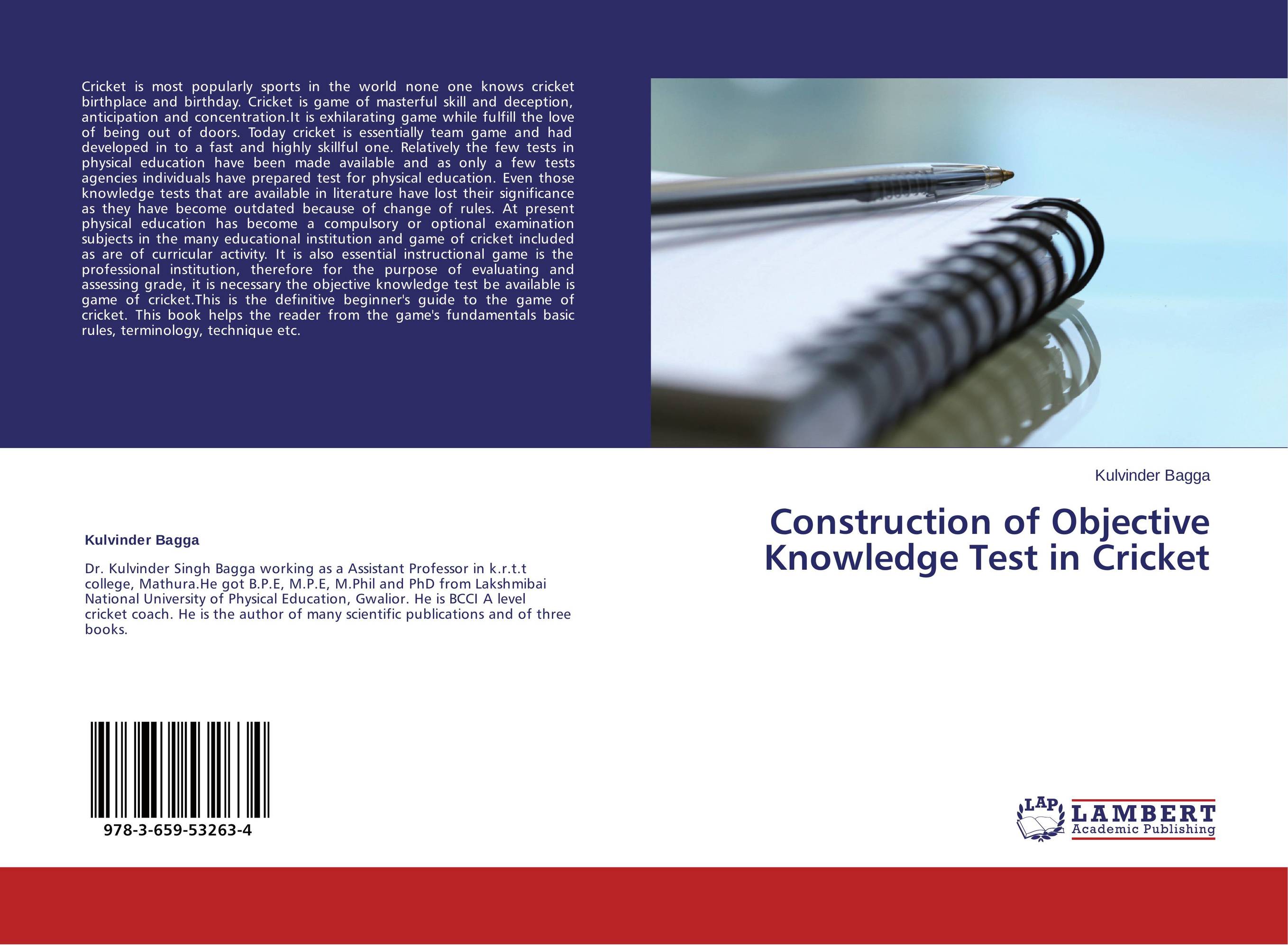 Construction of Objective Knowledge Test in Cricket..