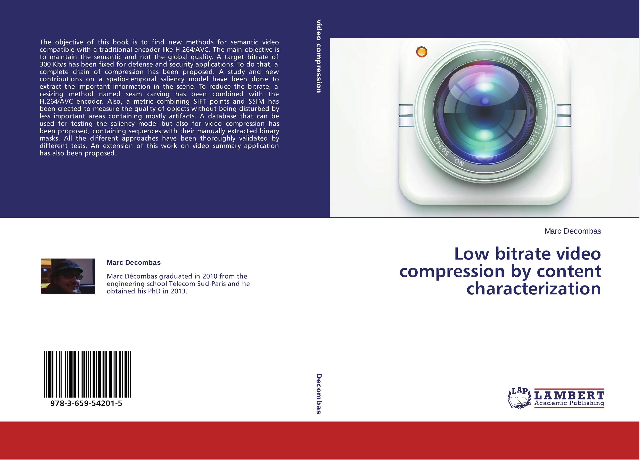 Low bitrate video compression by content characterization..