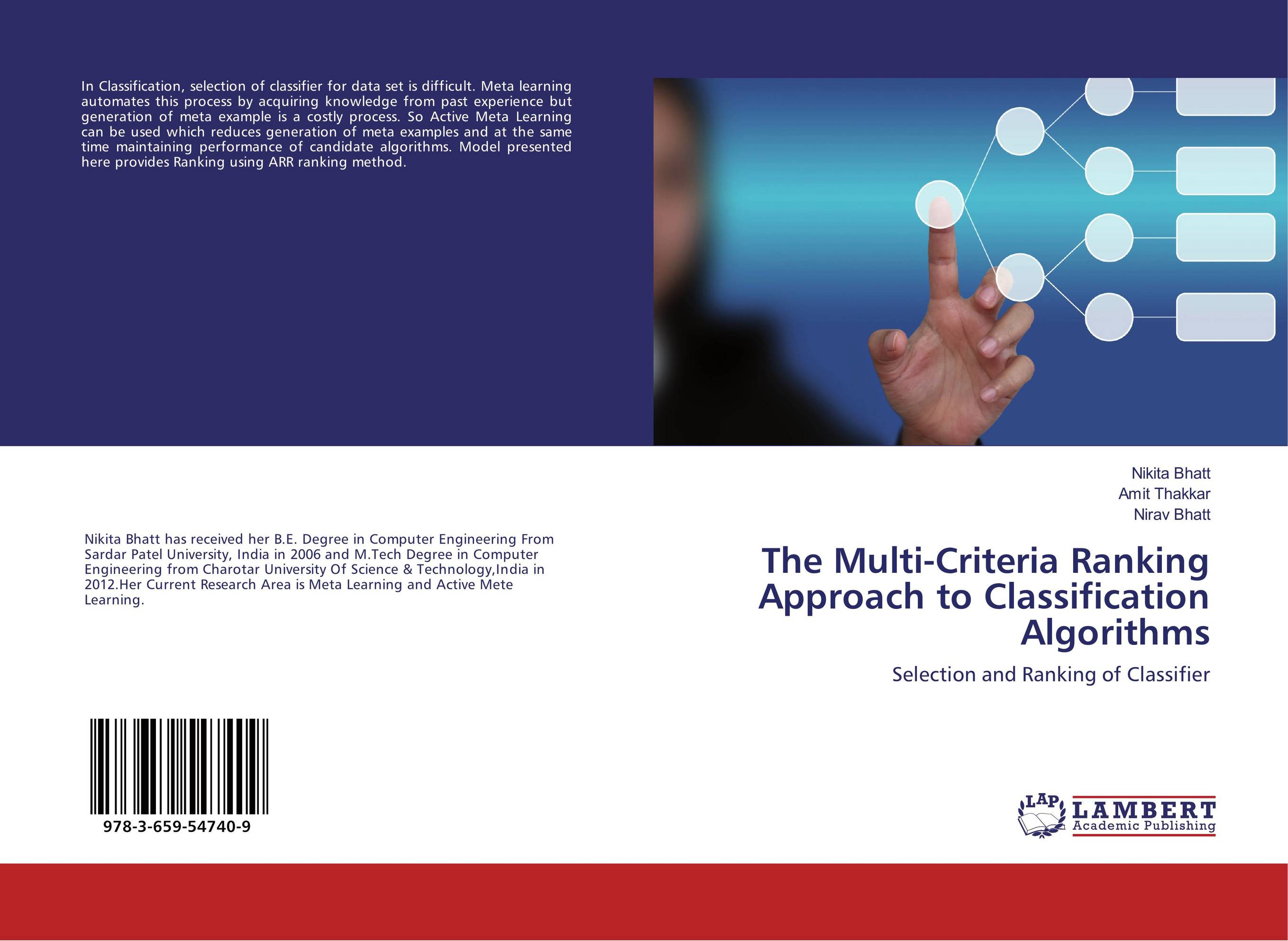 The Multi-Criteria Ranking Approach to Classification Algorithms. Selection and Ranking of Classifier.