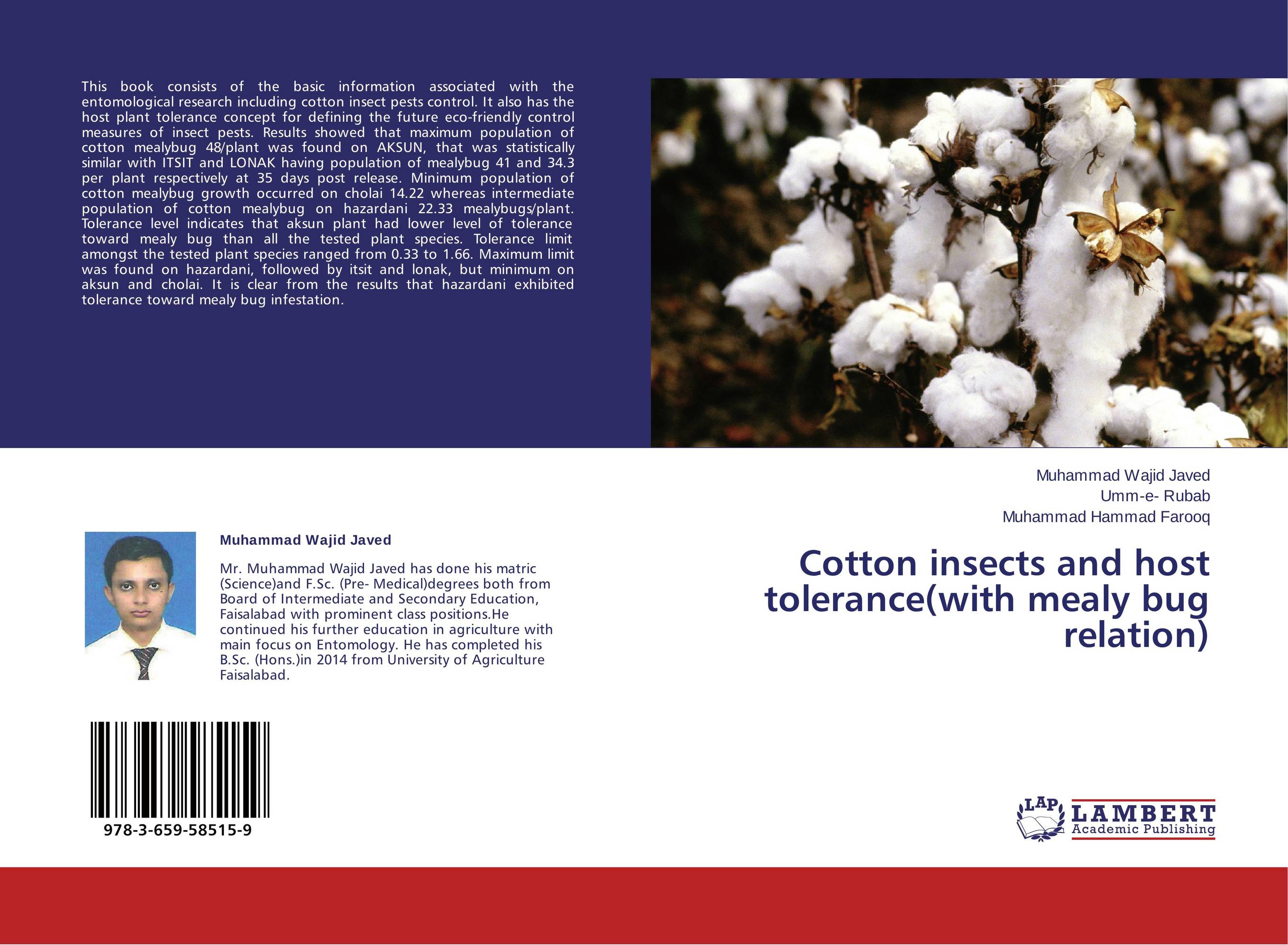 Cotton insects and host tolerance(with mealy bug relation)..