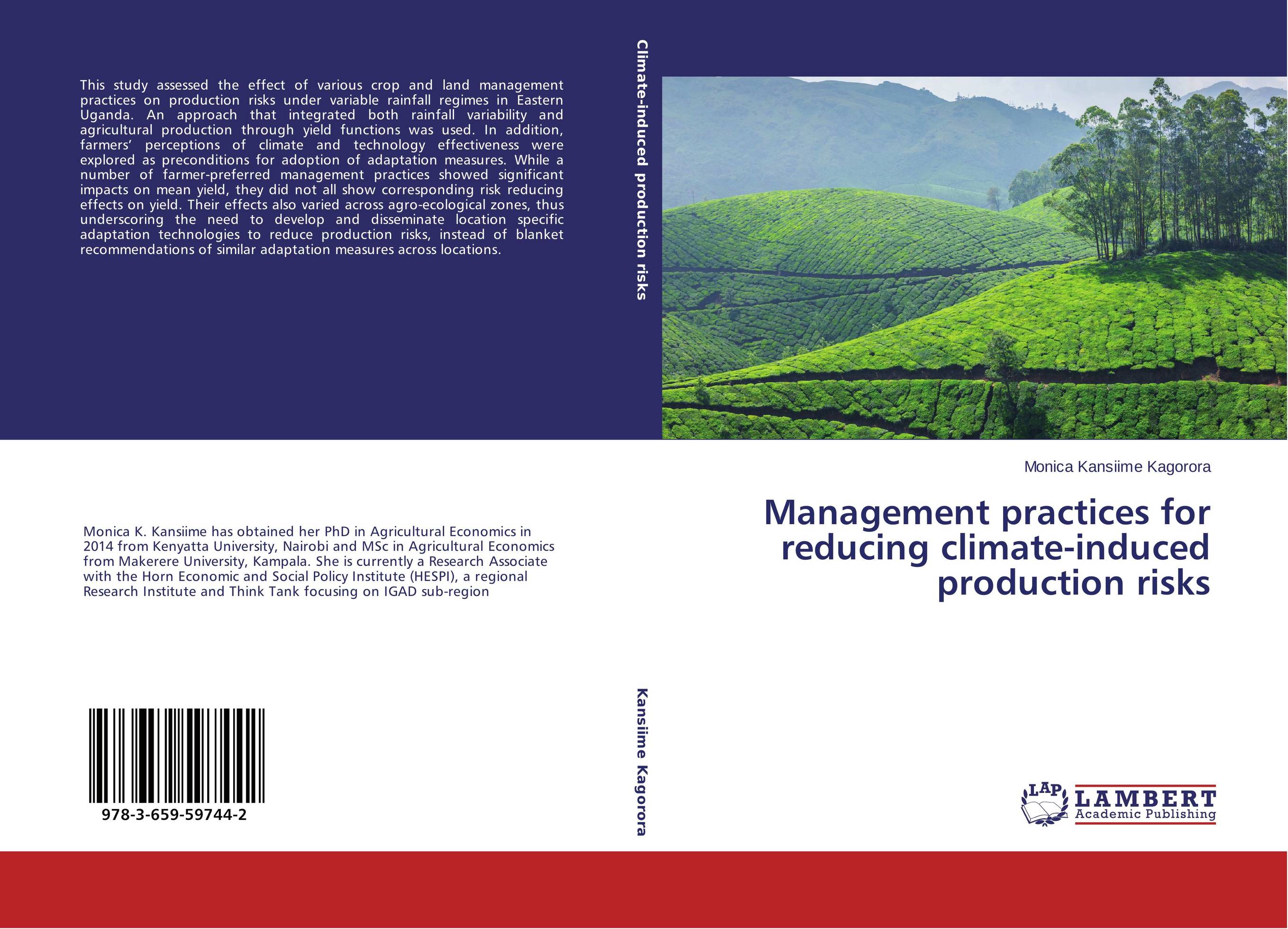 Management practices for reducing climate-induced production risks..