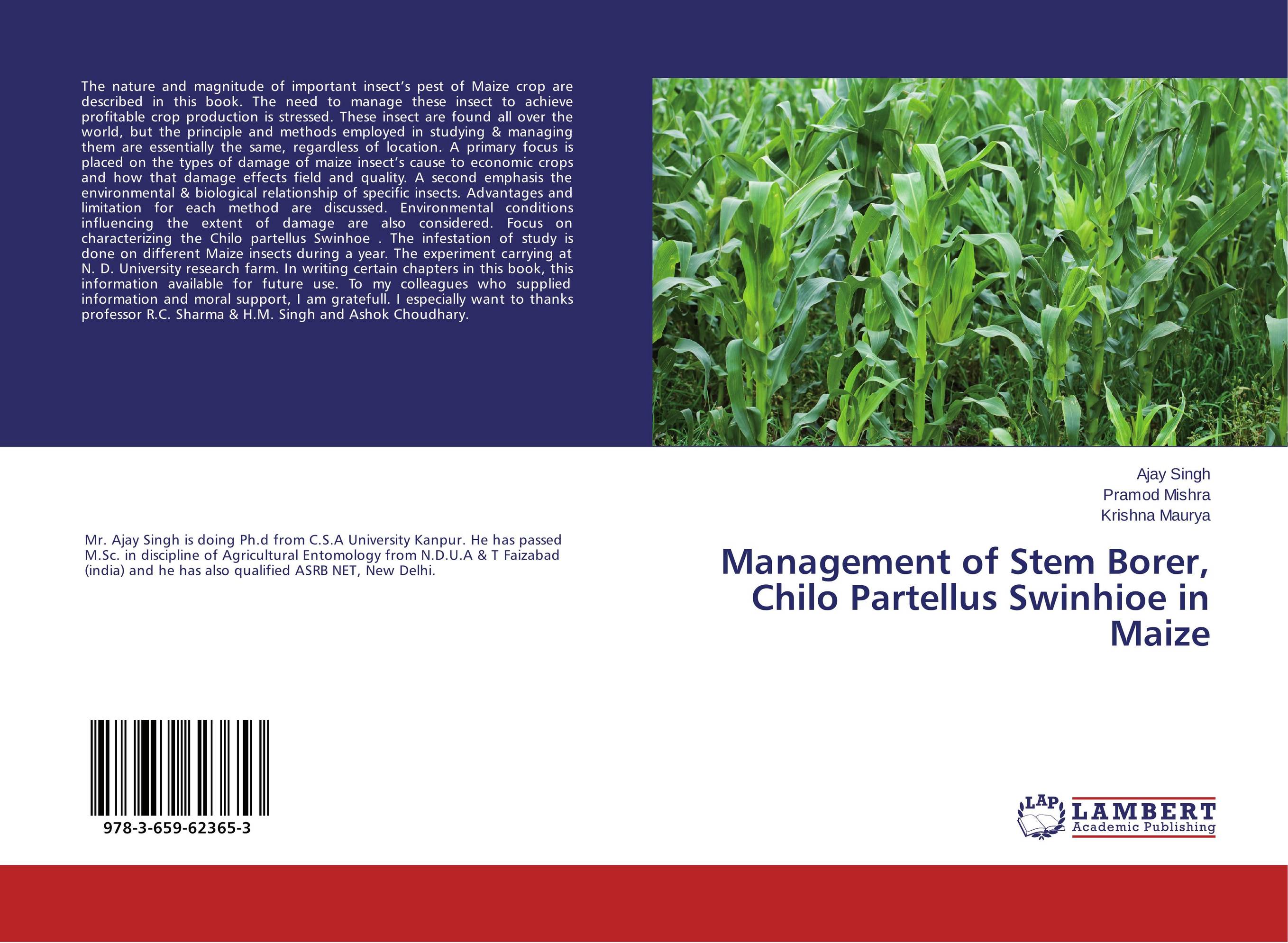 Management of Stem Borer, Chilo Partellus Swinhioe in Maize..