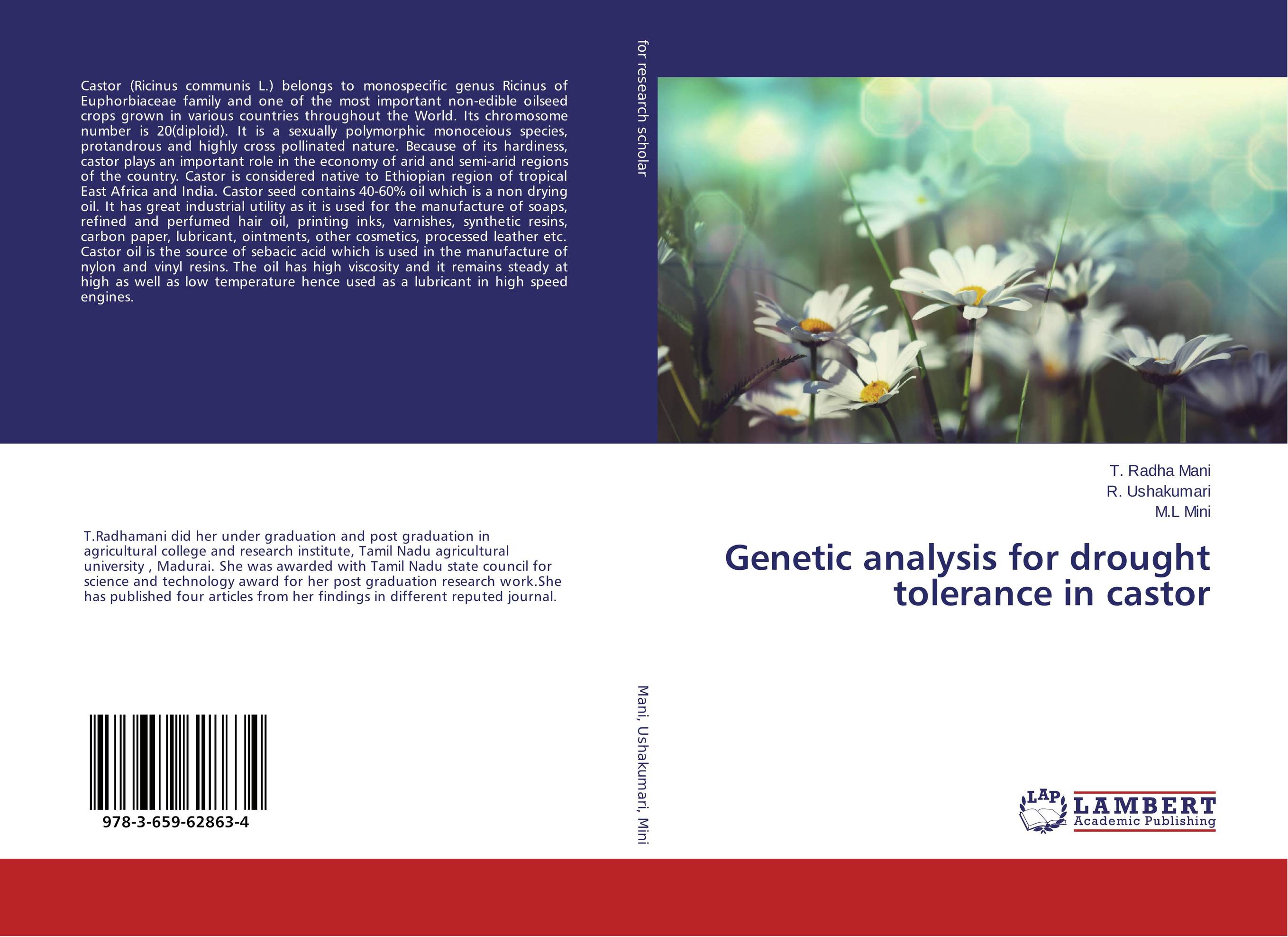 Genetic analysis for drought tolerance in castor..