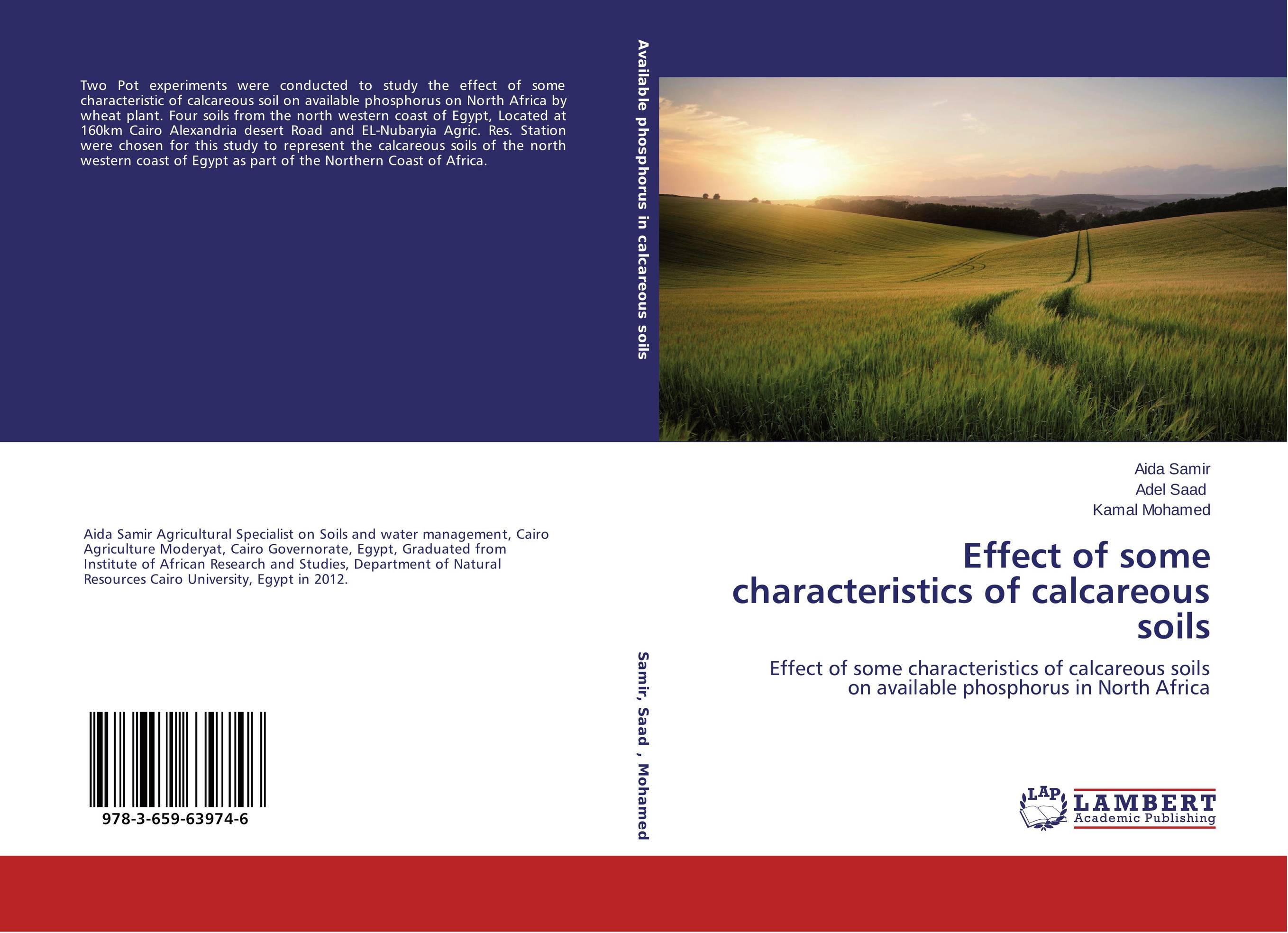 Effect of some characteristics of calcareous soils. Effect of some characteristics of calcareous soils on available phosphorus in North Africa.
