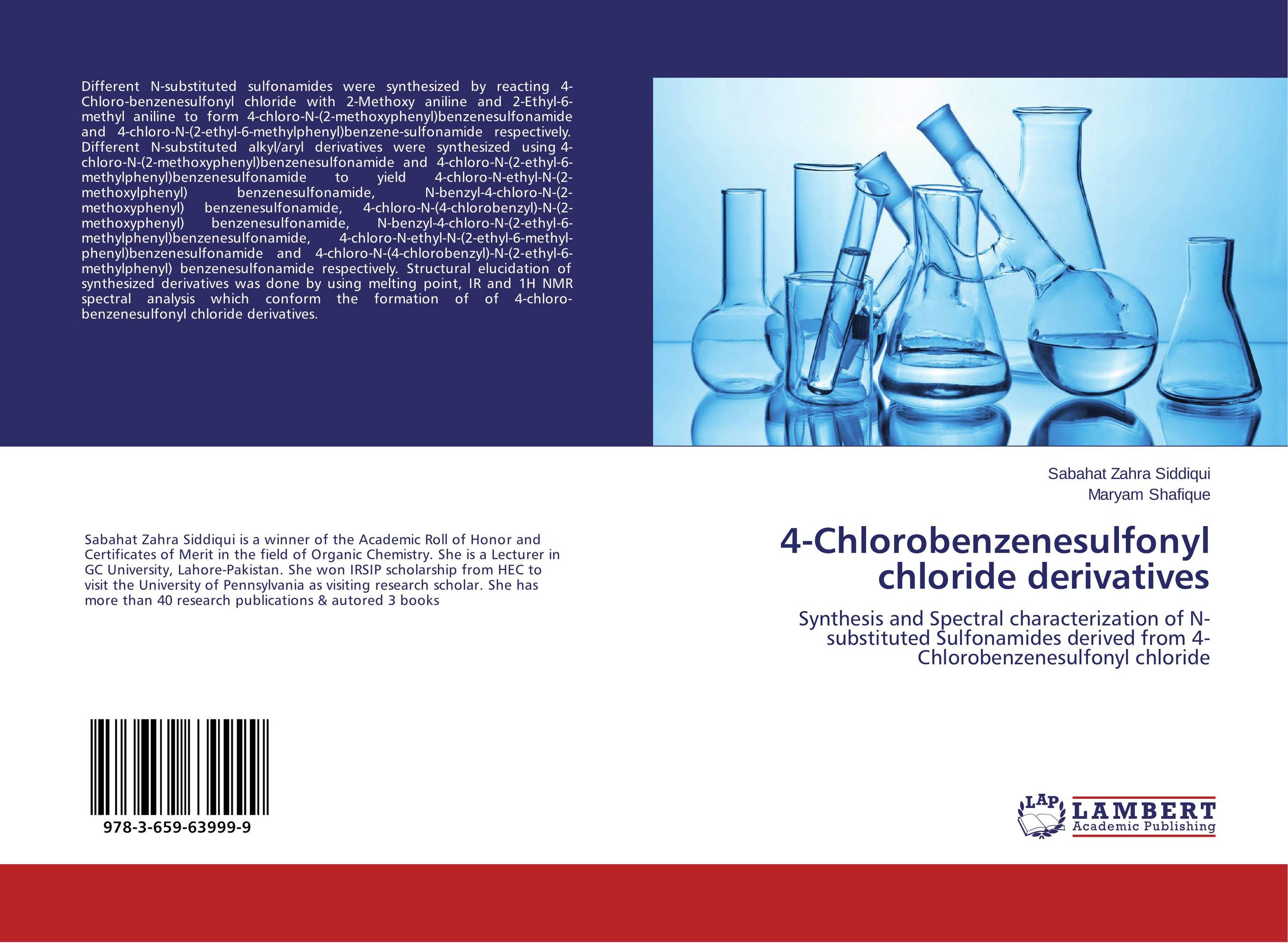 4-Chlorobenzenesulfonyl chloride derivatives. Synthesis and Spectral characterization of N-substituted Sulfonamides derived from 4-Chlorobenzenesulfonyl chloride.