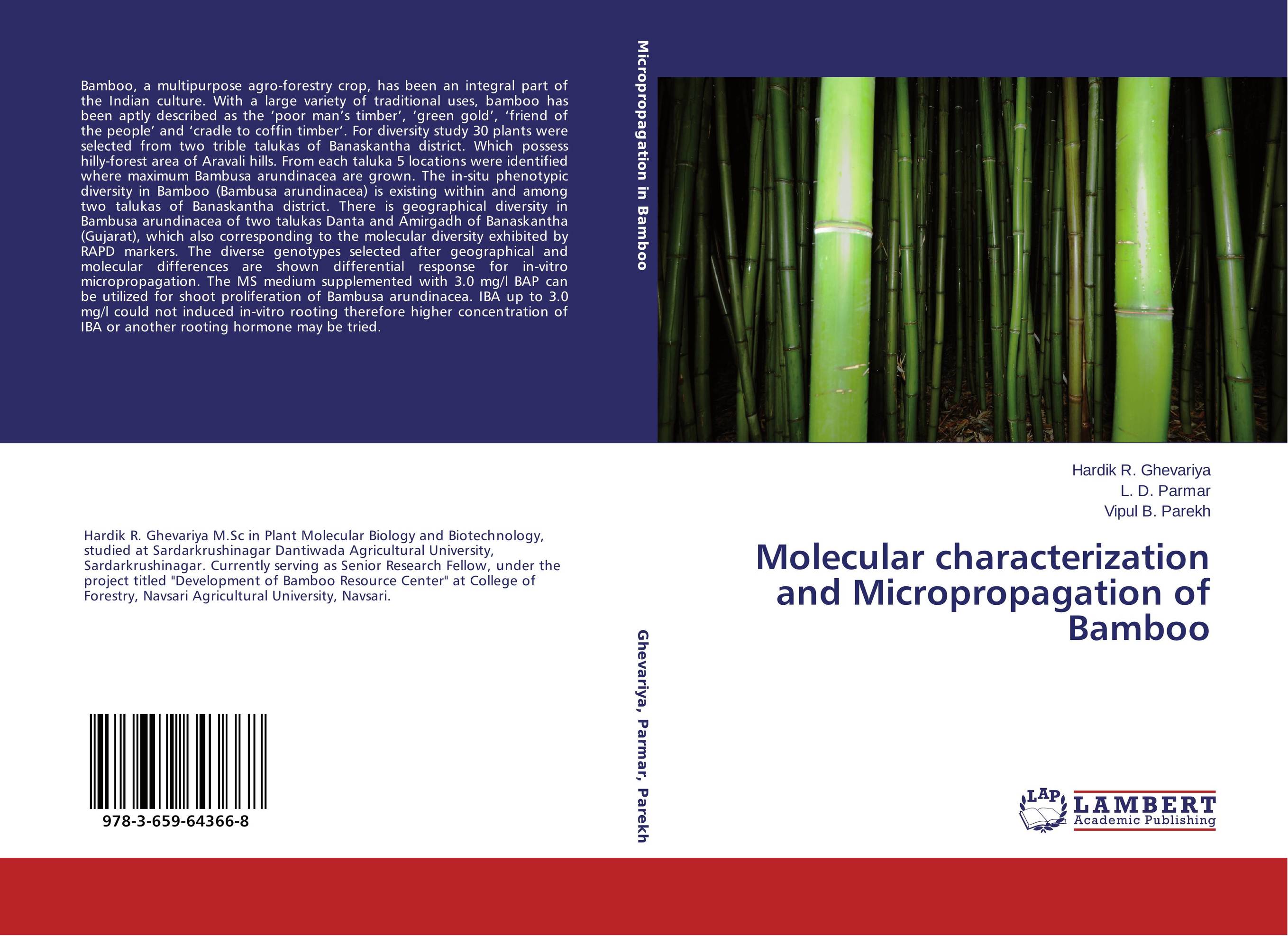 Molecular characterization and Micropropagation of Bamboo..