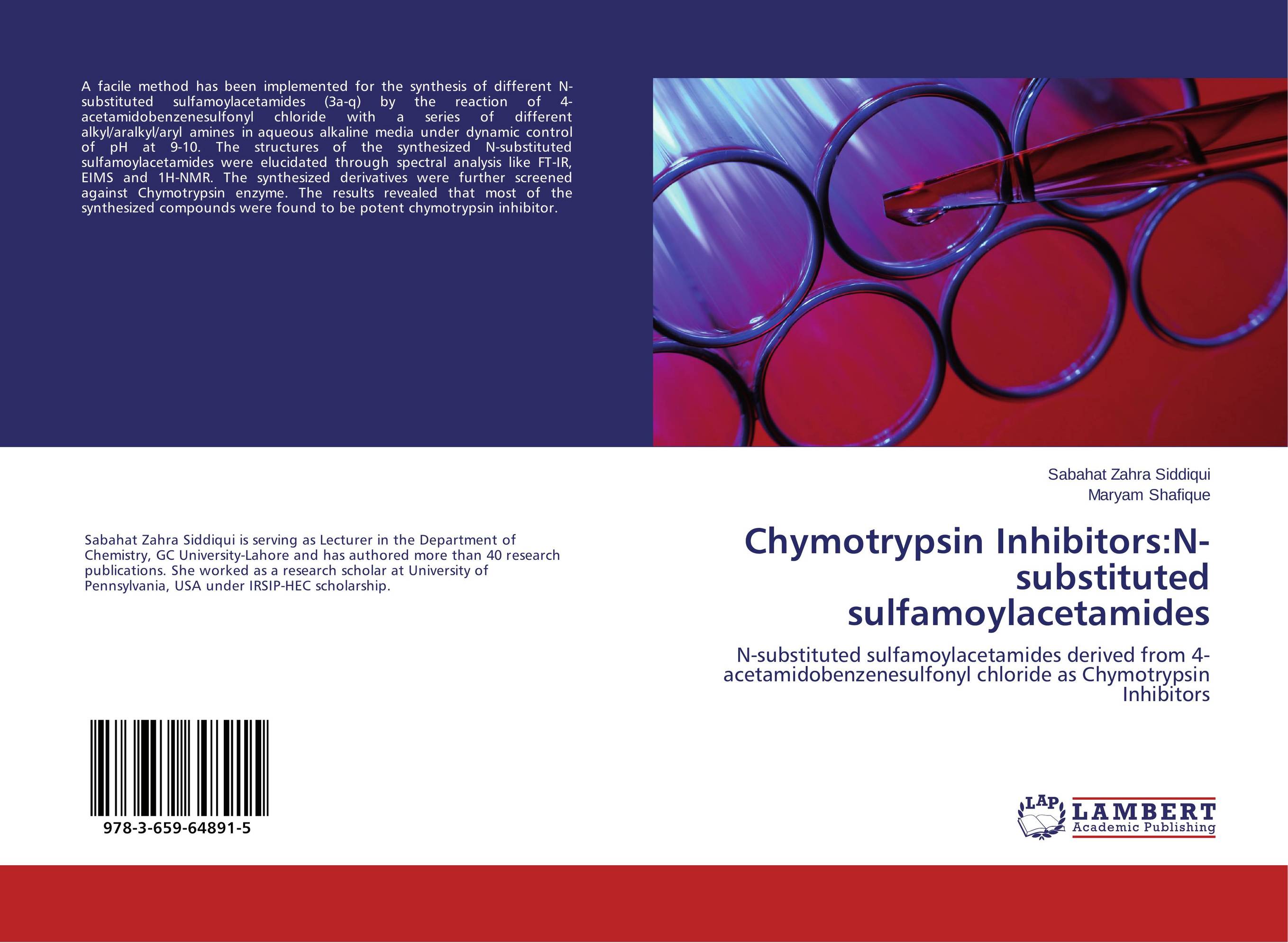 Chymotrypsin Inhibitors:N-substituted sulfamoylacetamides. N-substituted sulfamoylacetamides derived from 4-acetamidobenzenesulfonyl chloride as Chymotrypsin Inhibitors.