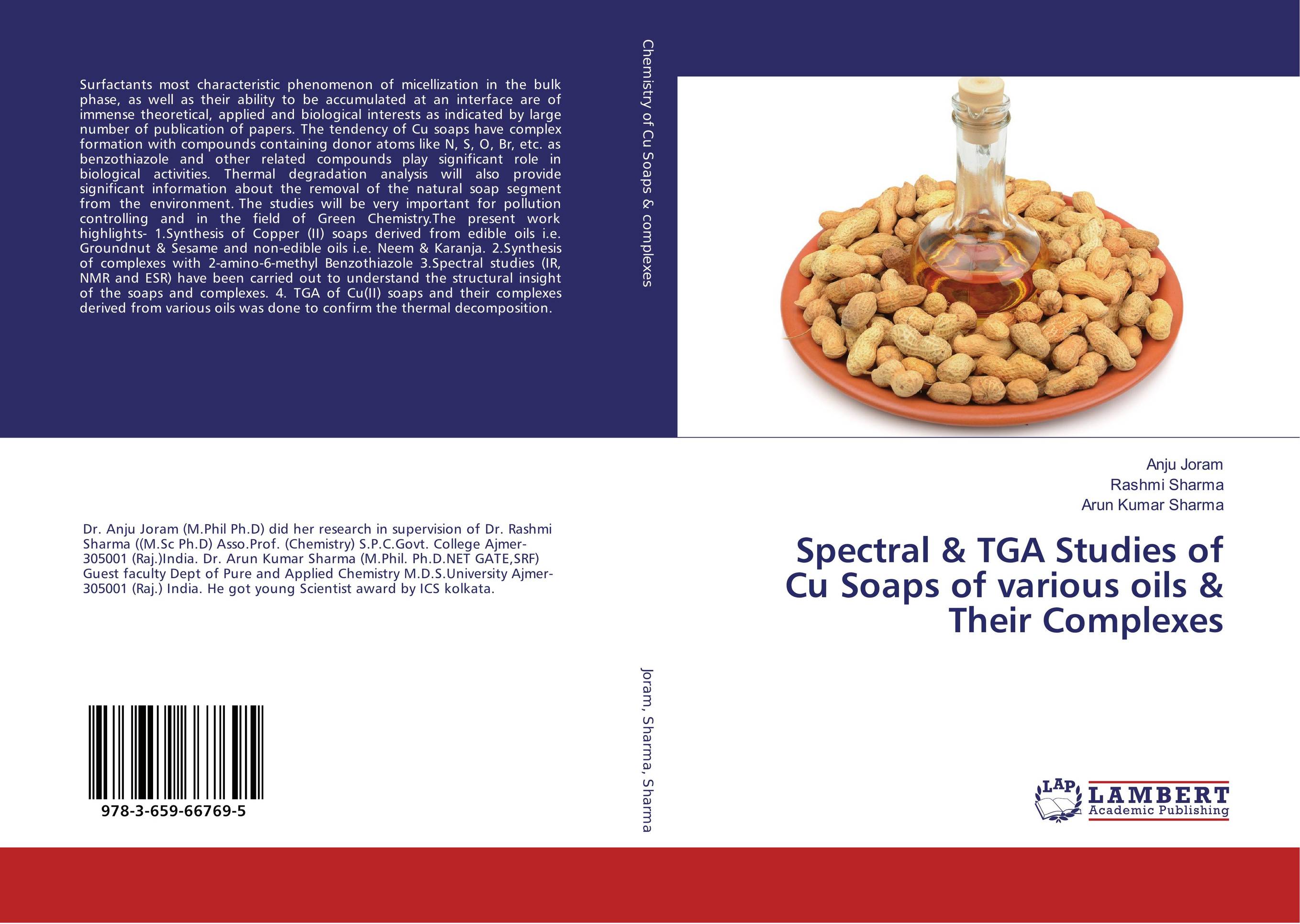 Spectral &amp;amp; TGA Studies of Cu Soaps of various oils &amp;amp; Their Complexes..