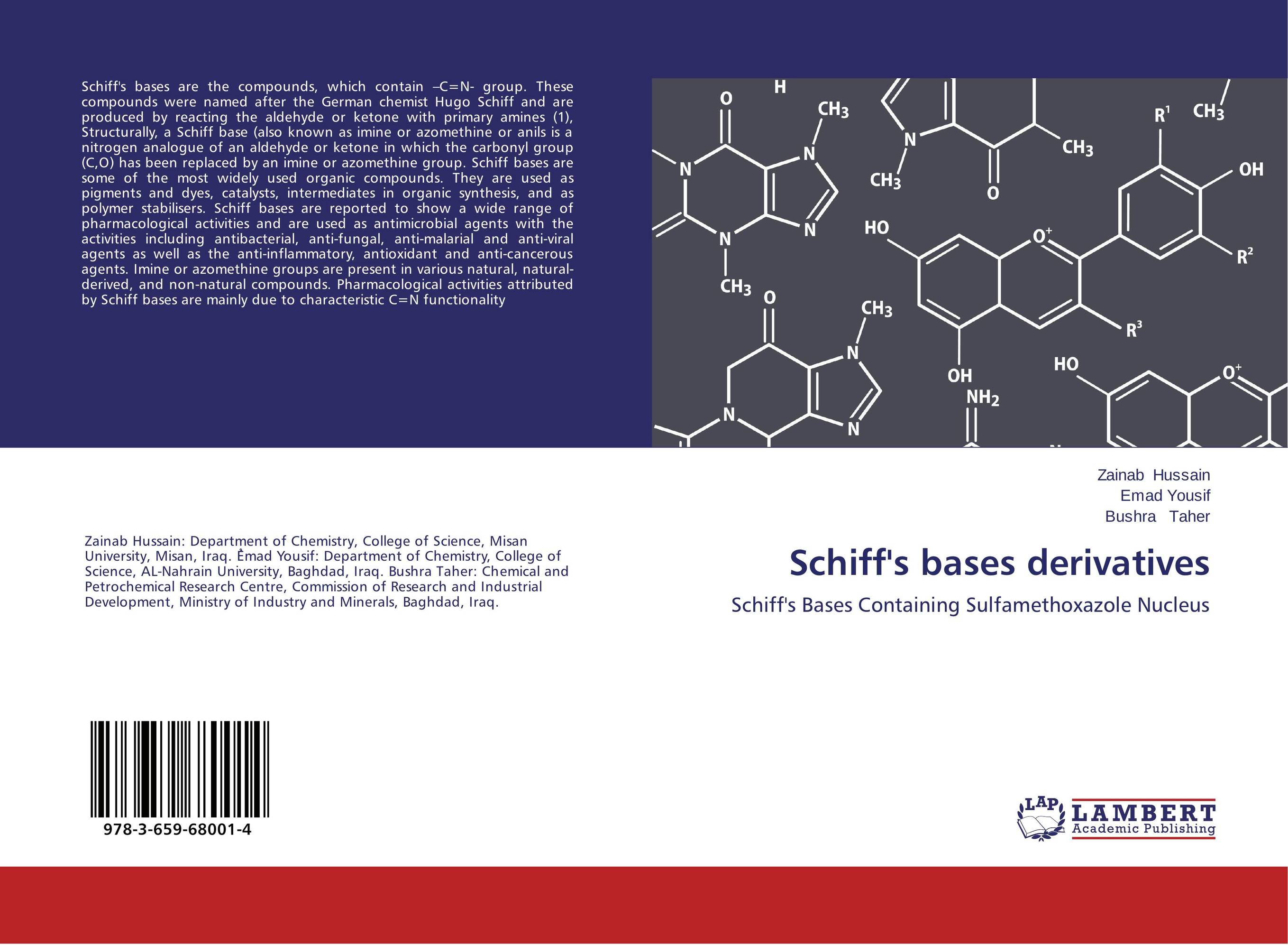 Schiff's bases derivatives. Schiff's Bases Containing Sulfamethoxazole Nucleus.