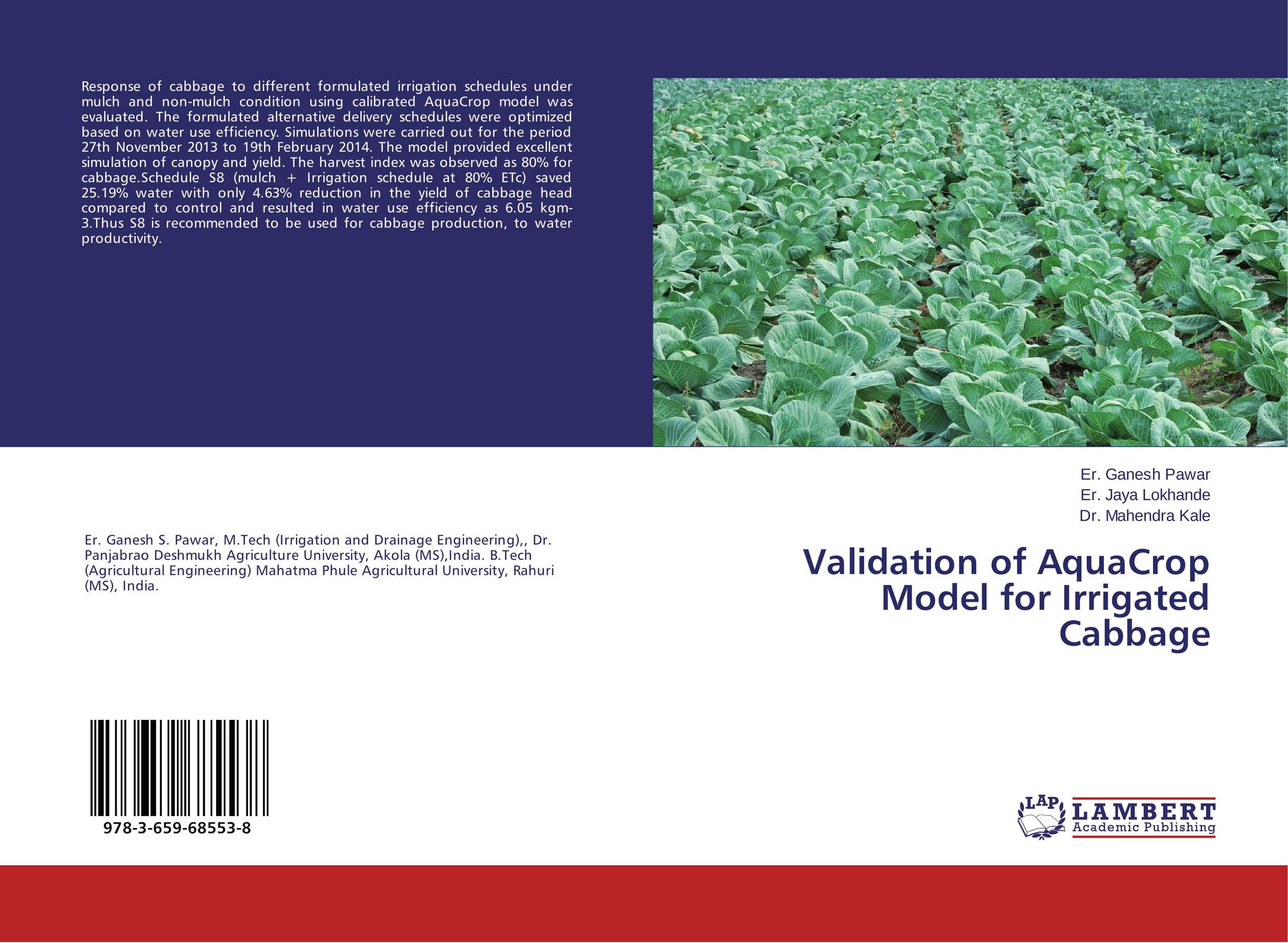 Validation of AquaCrop Model for Irrigated Cabbage..