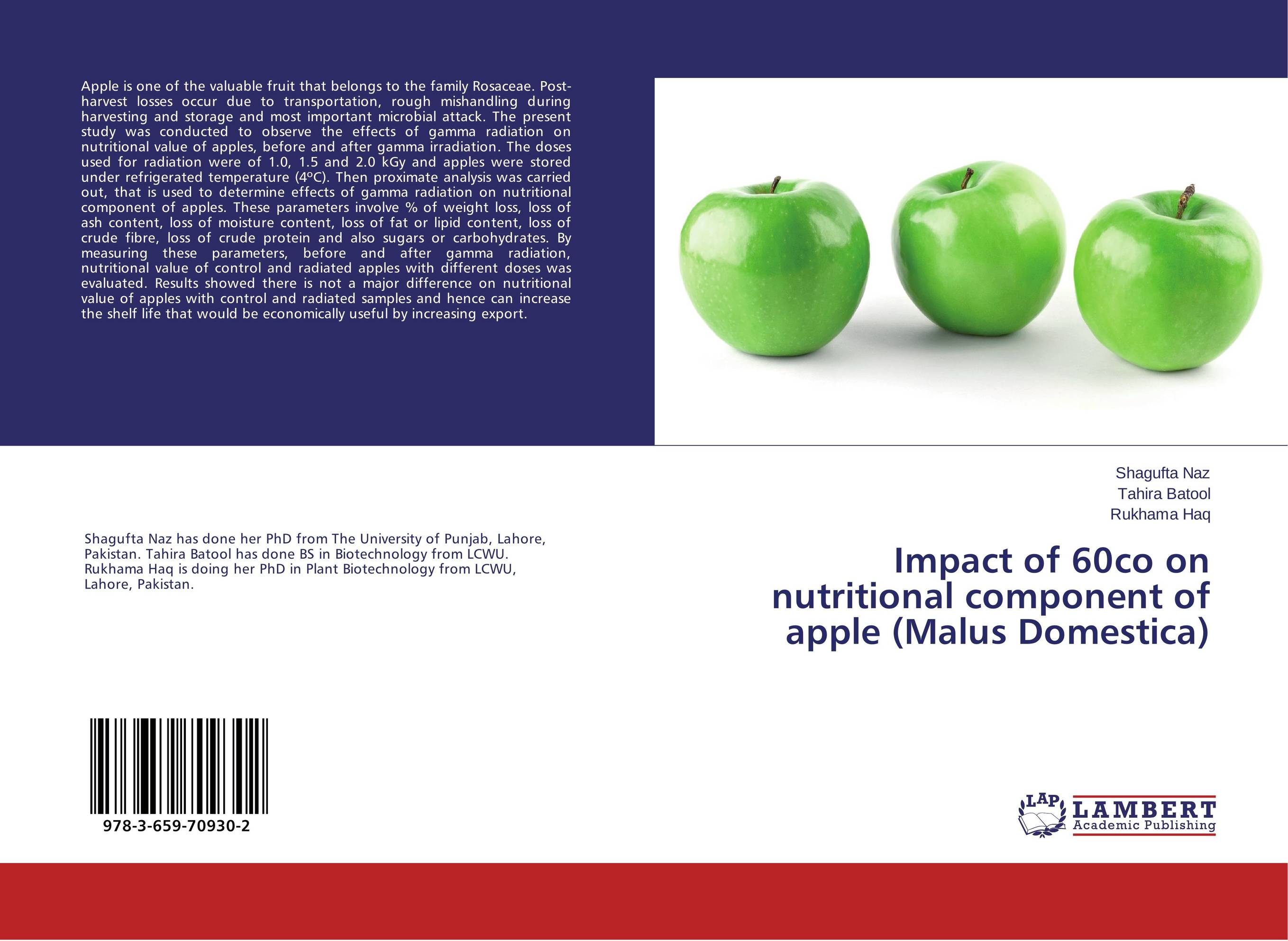 Impact of 60co on nutritional component of apple (Malus Domestica)..