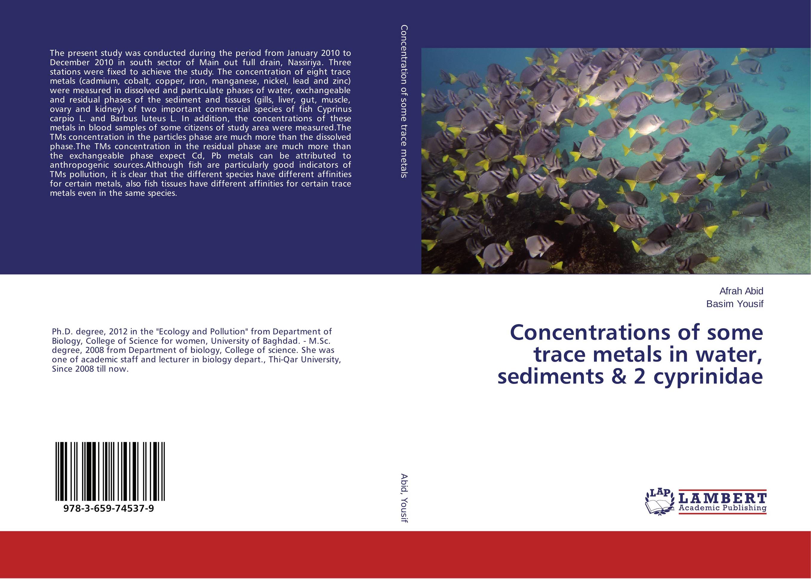 Concentrations of some trace metals in water, sediments &amp;amp; 2 cyprinidae..