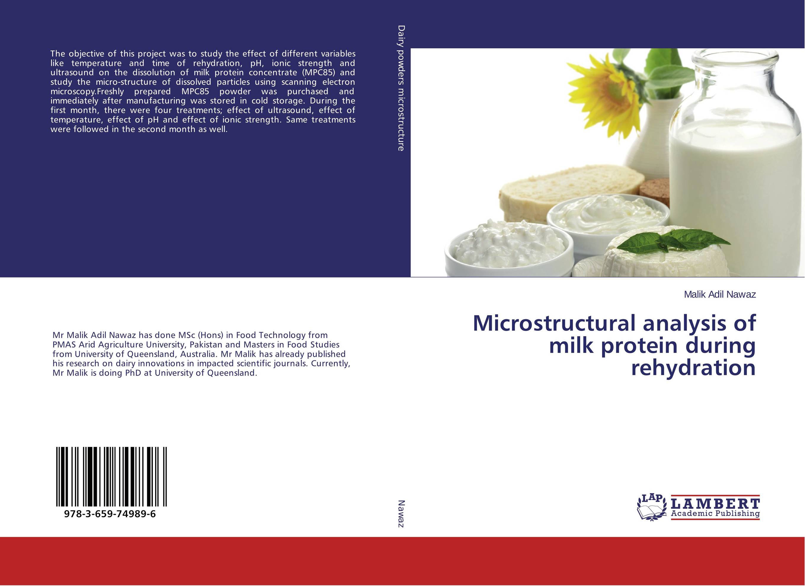 Microstructural analysis of milk protein during rehydration..