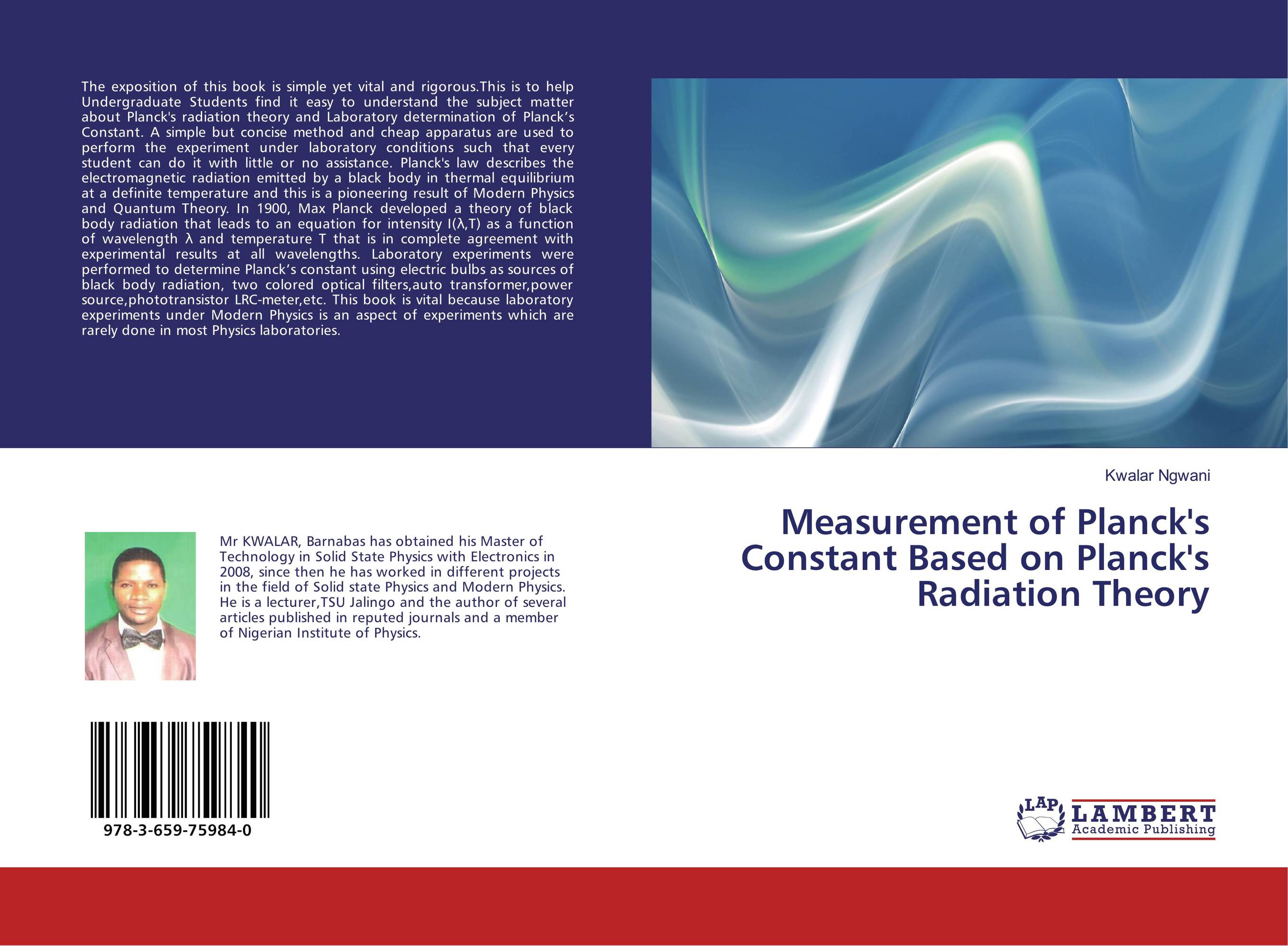 Measurement of Planck's Constant Based on Planck's Radiation Theory..