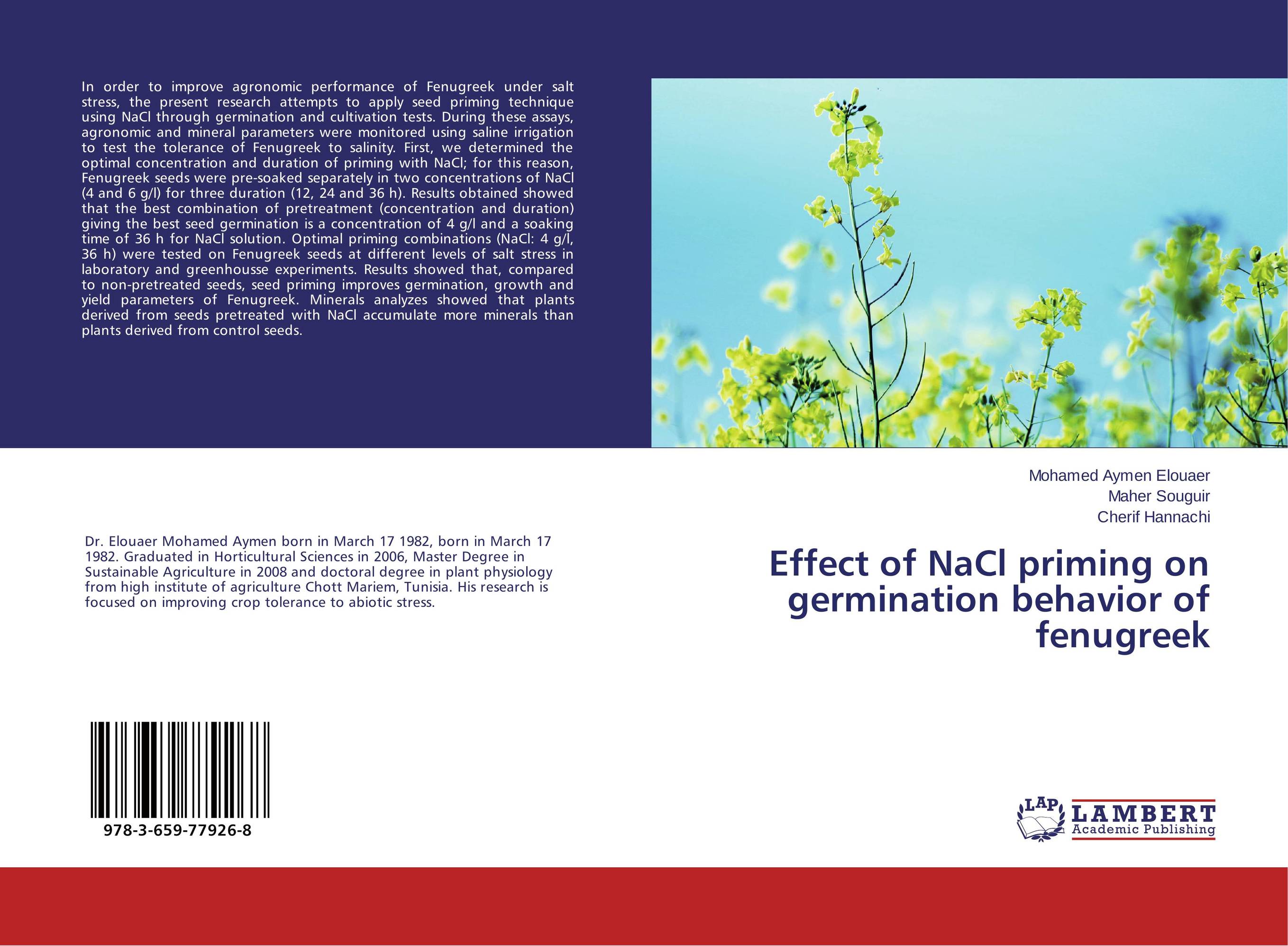 Effect of NaCl priming on germination behavior of fenugreek..