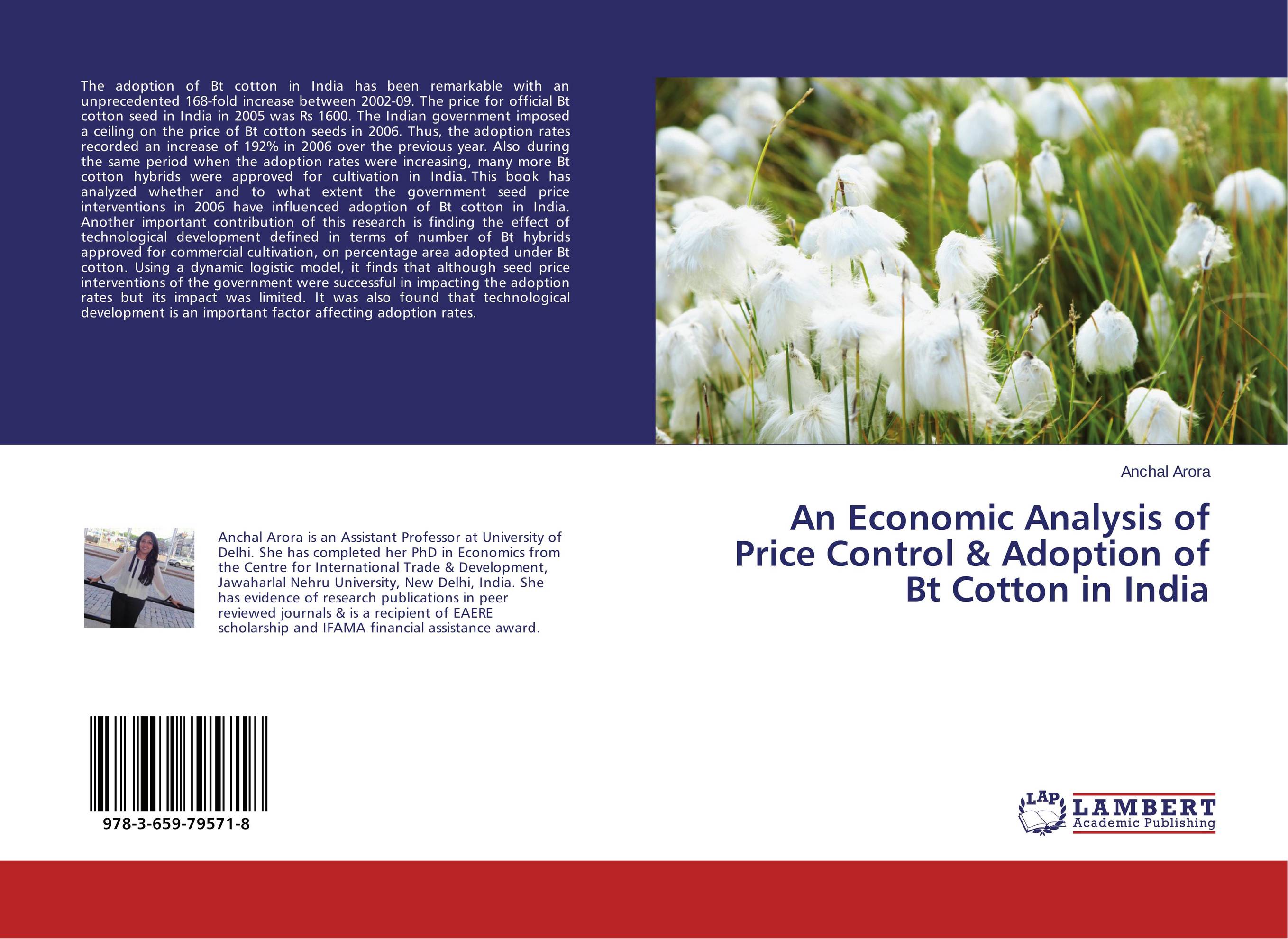 An Economic Analysis of Price Control &amp;amp; Adoption of Bt Cotton in India..