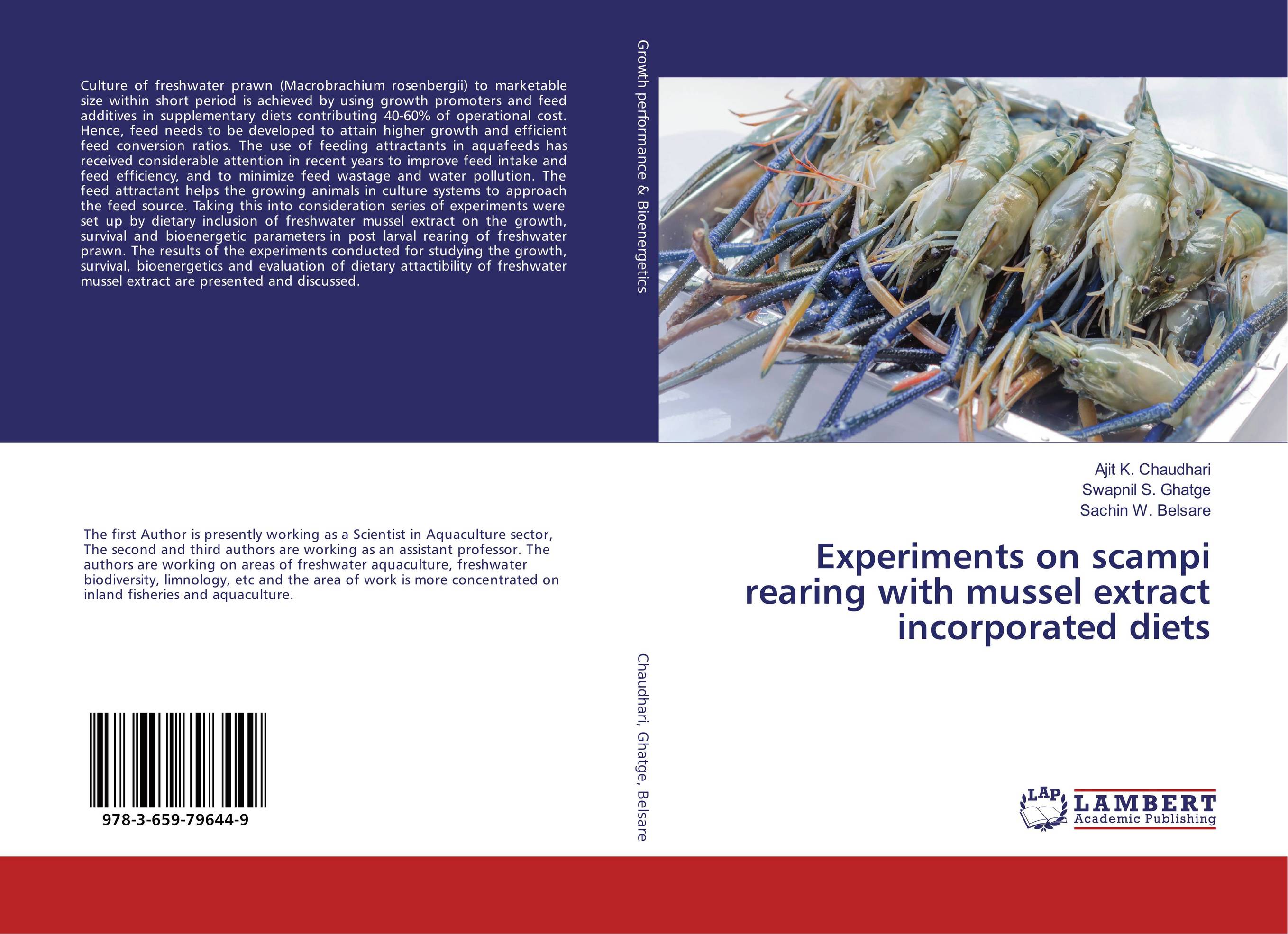 Experiments on scampi rearing with mussel extract incorporated diets..