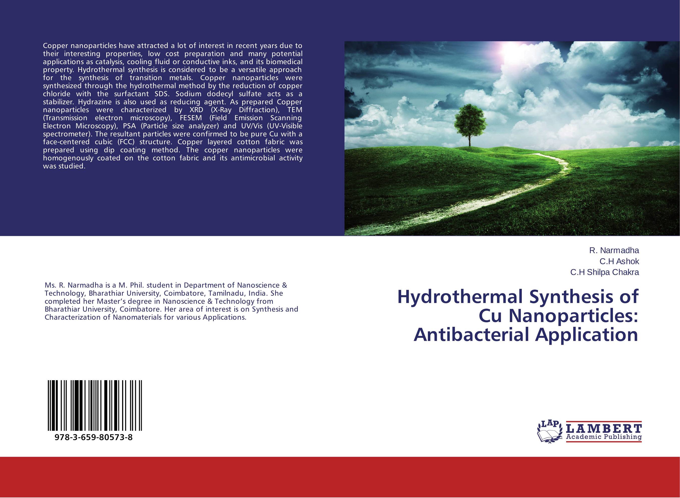 Hydrothermal Synthesis of Cu Nanoparticles: Antibacterial Application..
