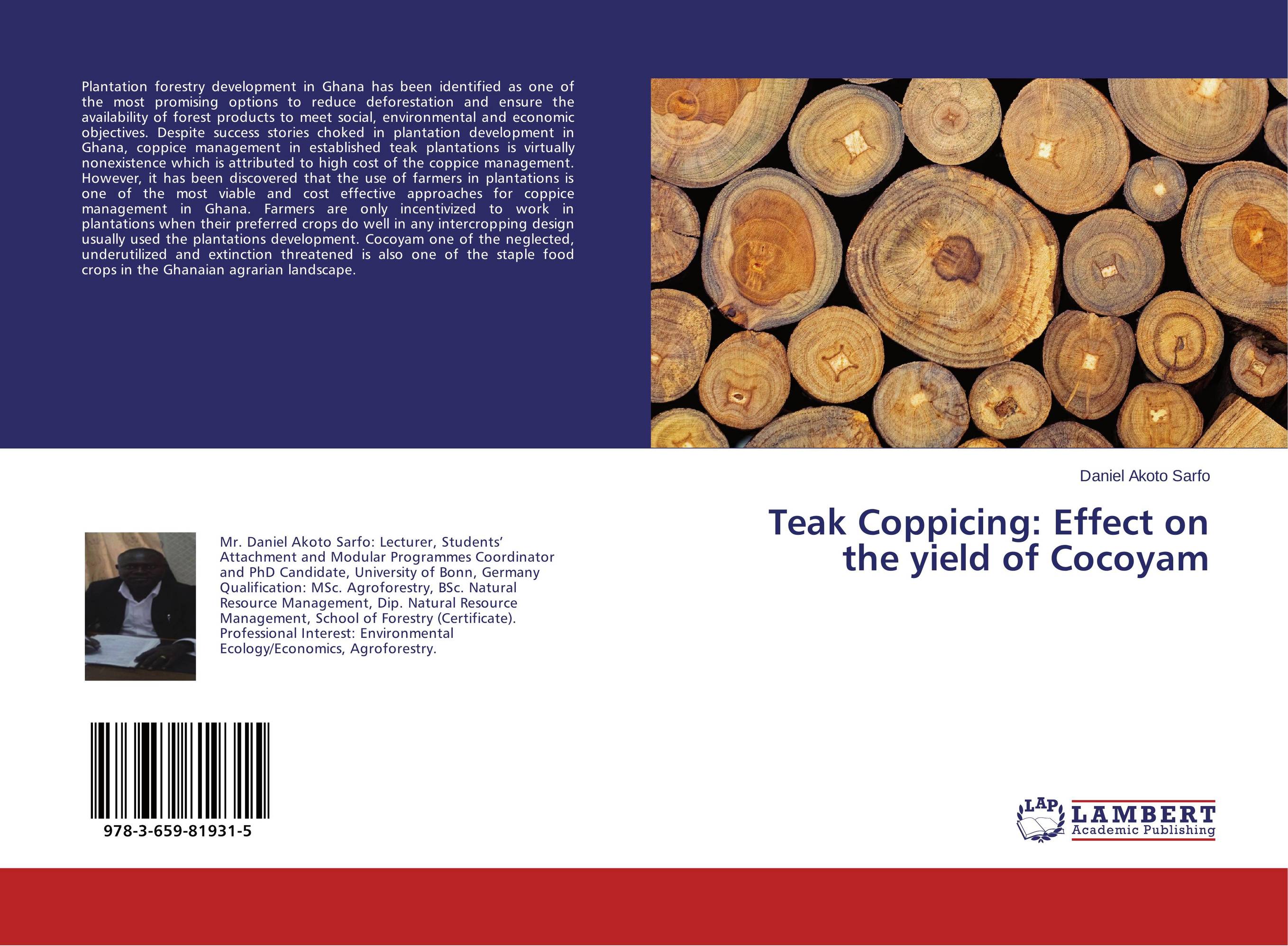 Teak Coppicing: Effect on the yield of Cocoyam..