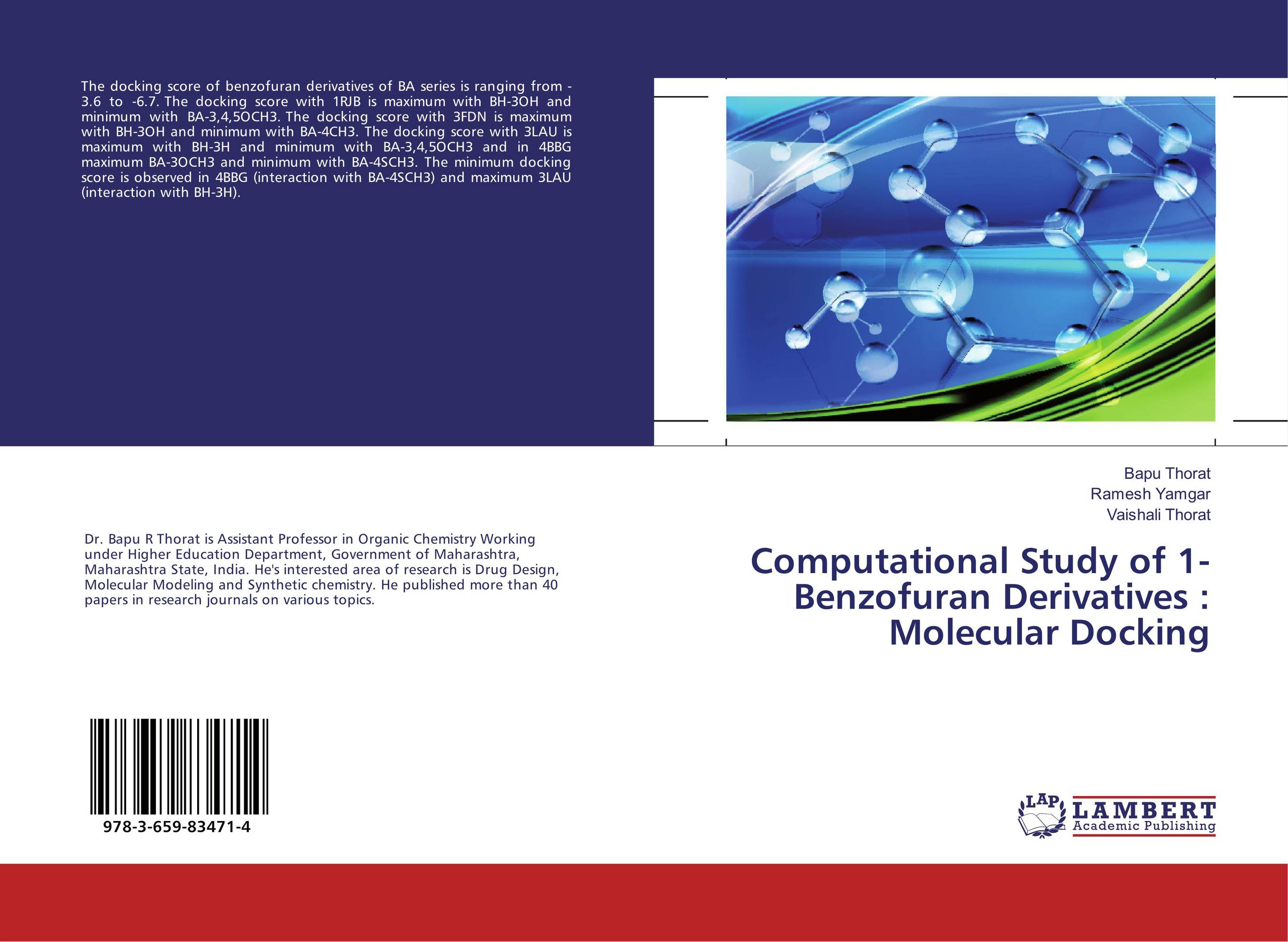 Computational Study of 1-Benzofuran Derivatives : Molecular Docking..