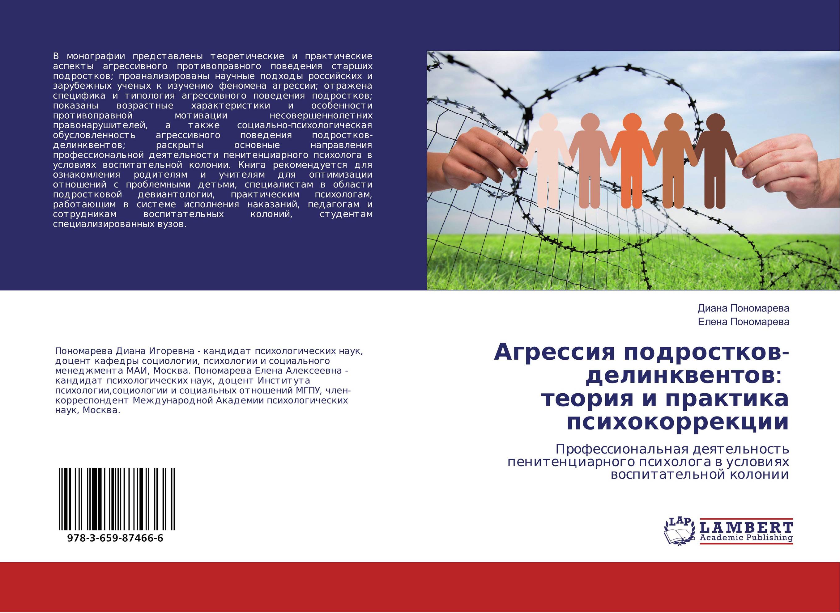 Агрессия подростков-делинквентов: теория и практика психокоррекции. Профессиональная деятельность пенитенциарного психолога в условиях воспитательной колонии.