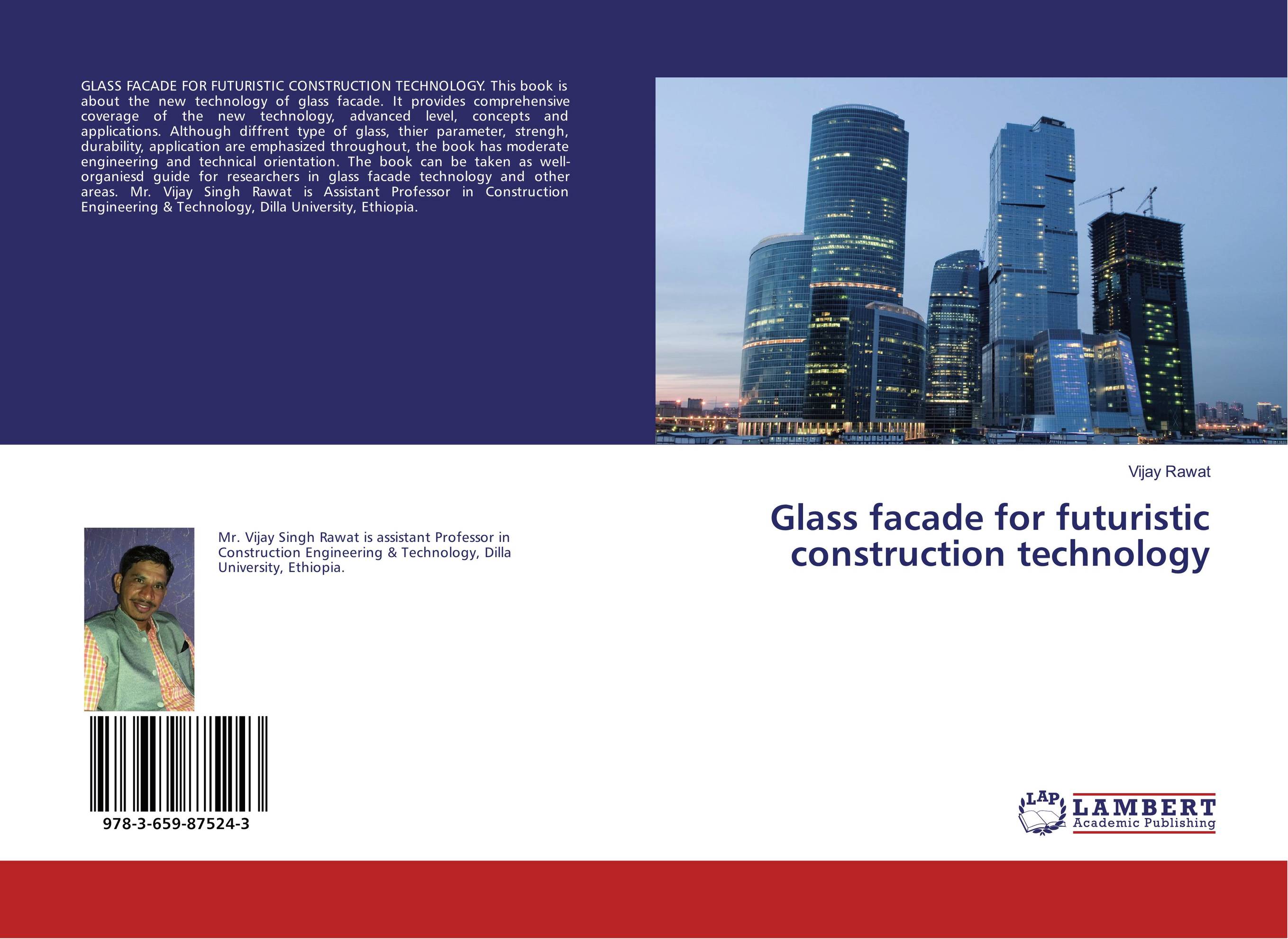 Glass facade for futuristic construction technology..