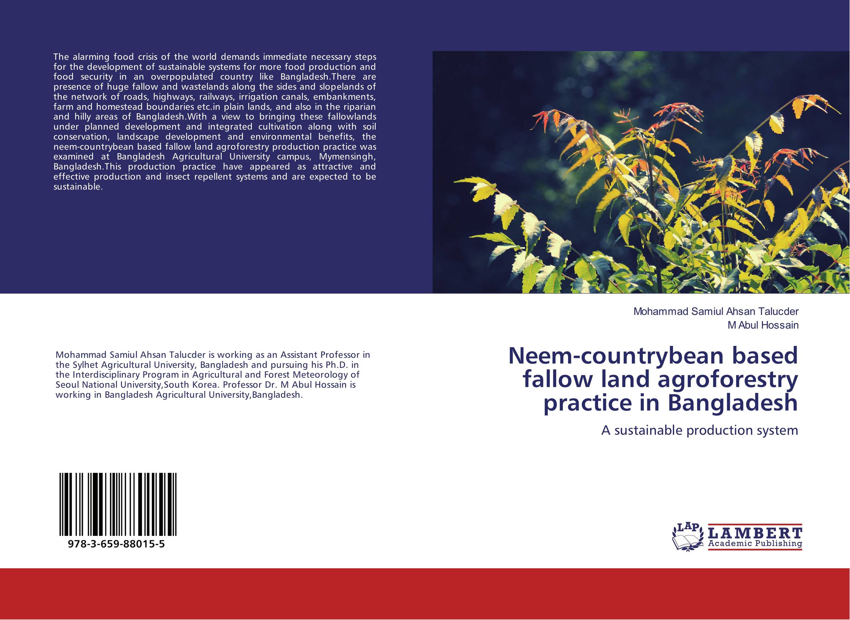 Neem-countrybean based fallow land agroforestry practice in Bangladesh. A sustainable production system.