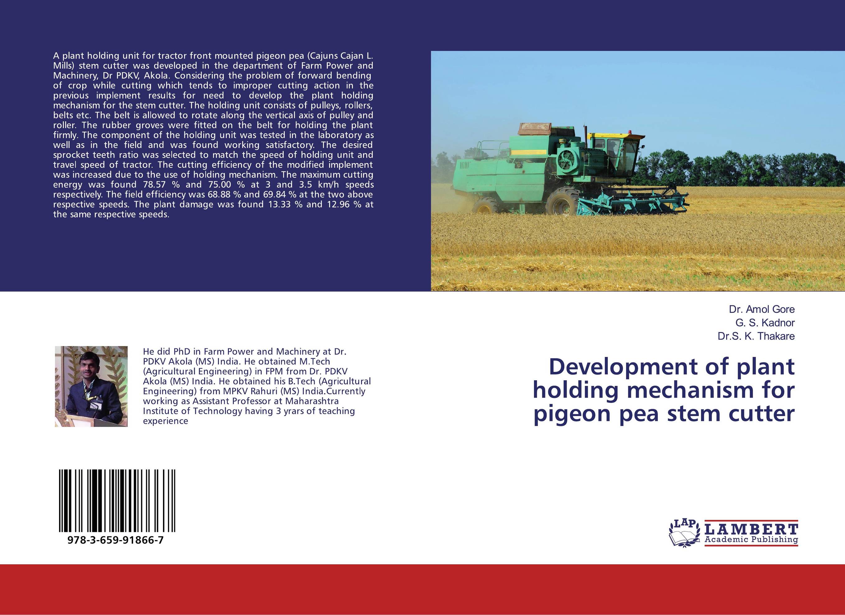 Development of plant holding mechanism for pigeon pea stem cutter..