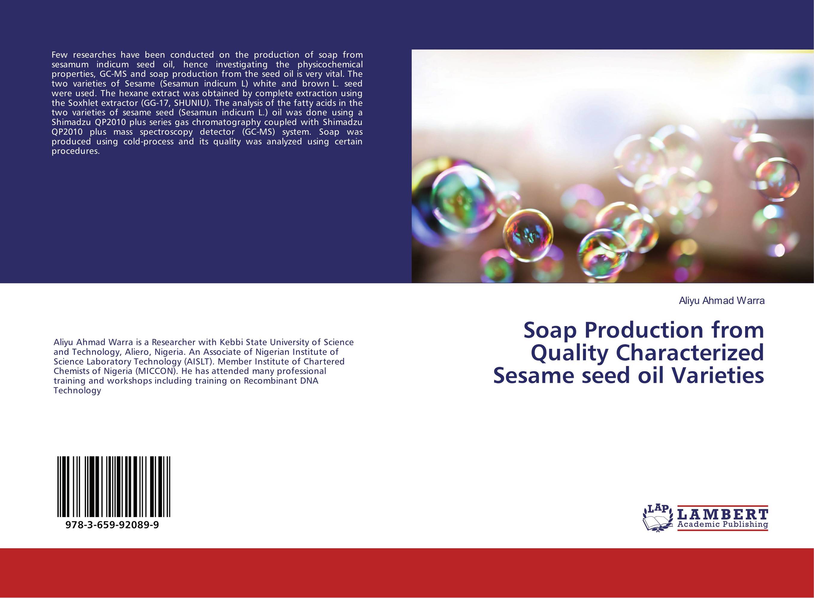 Soap Production from Quality Characterized Sesame seed oil Varieties..