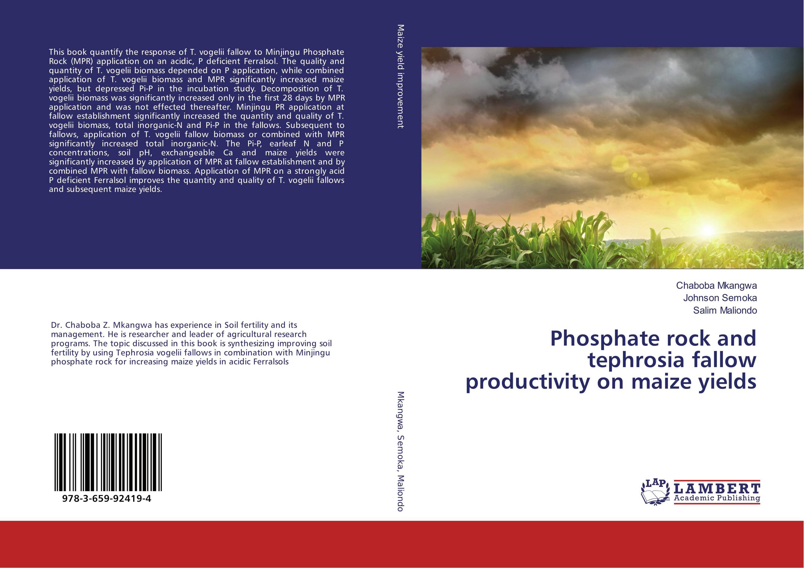 Phosphate rock and tephrosia fallow productivity on maize yields..