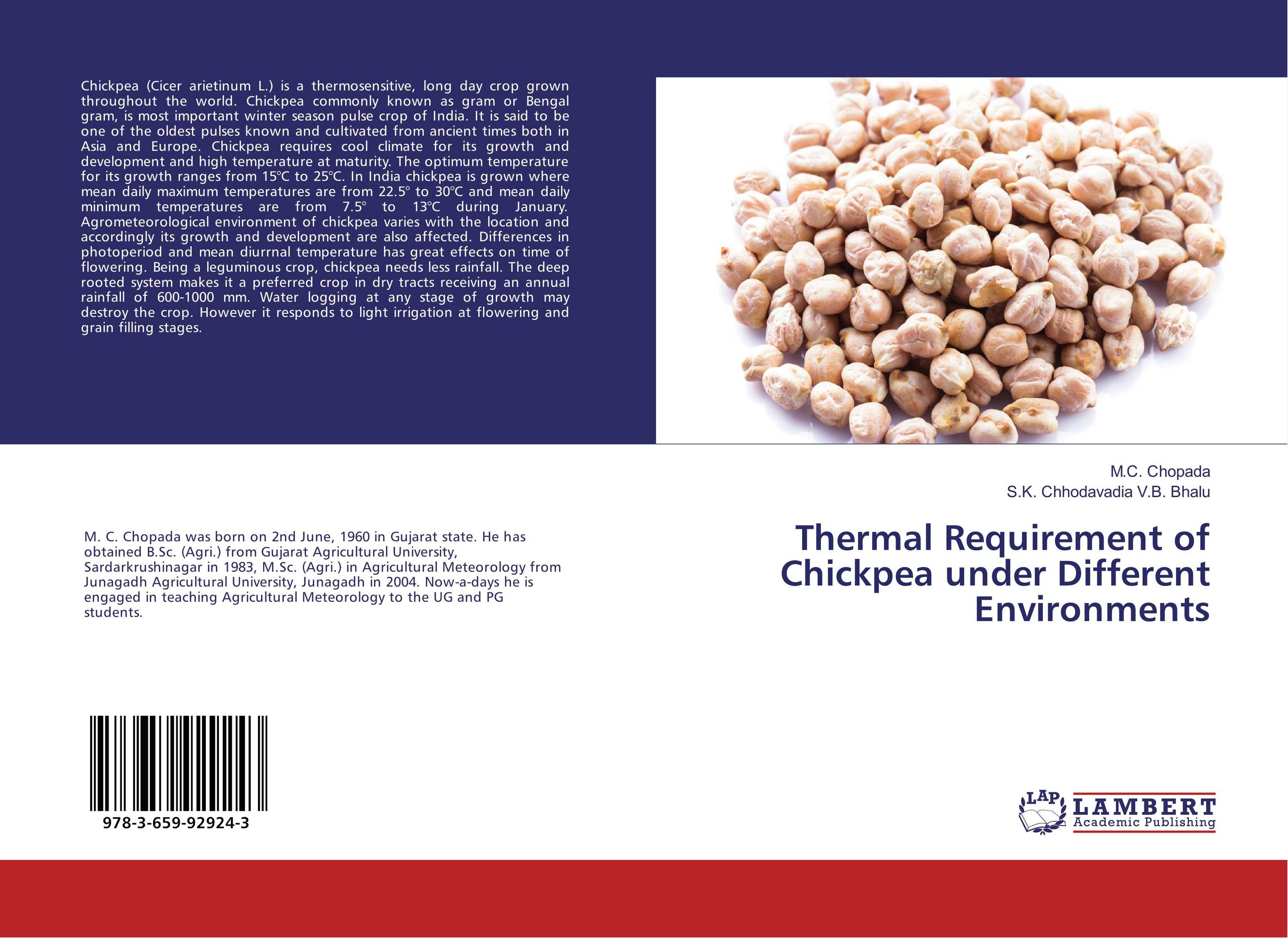 Thermal Requirement of Chickpea under Different Environments..