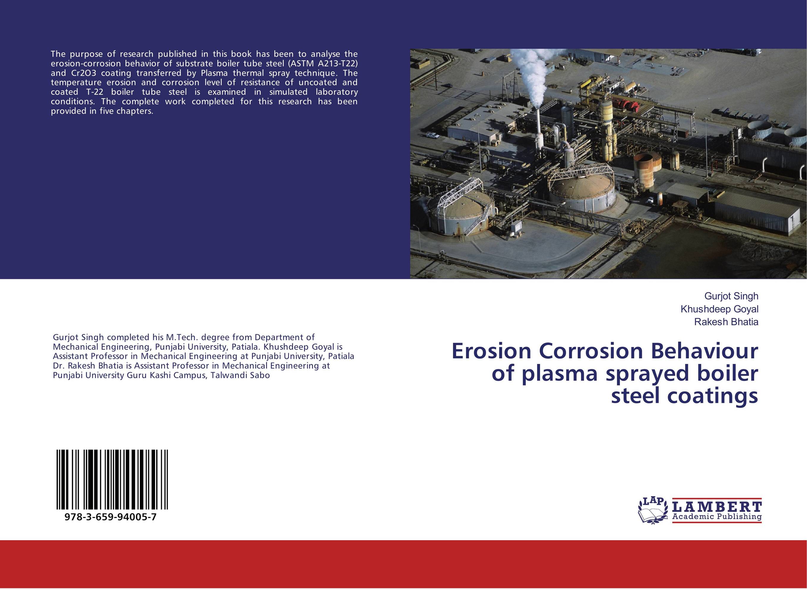 Erosion Corrosion Behaviour of plasma sprayed boiler steel coatings..