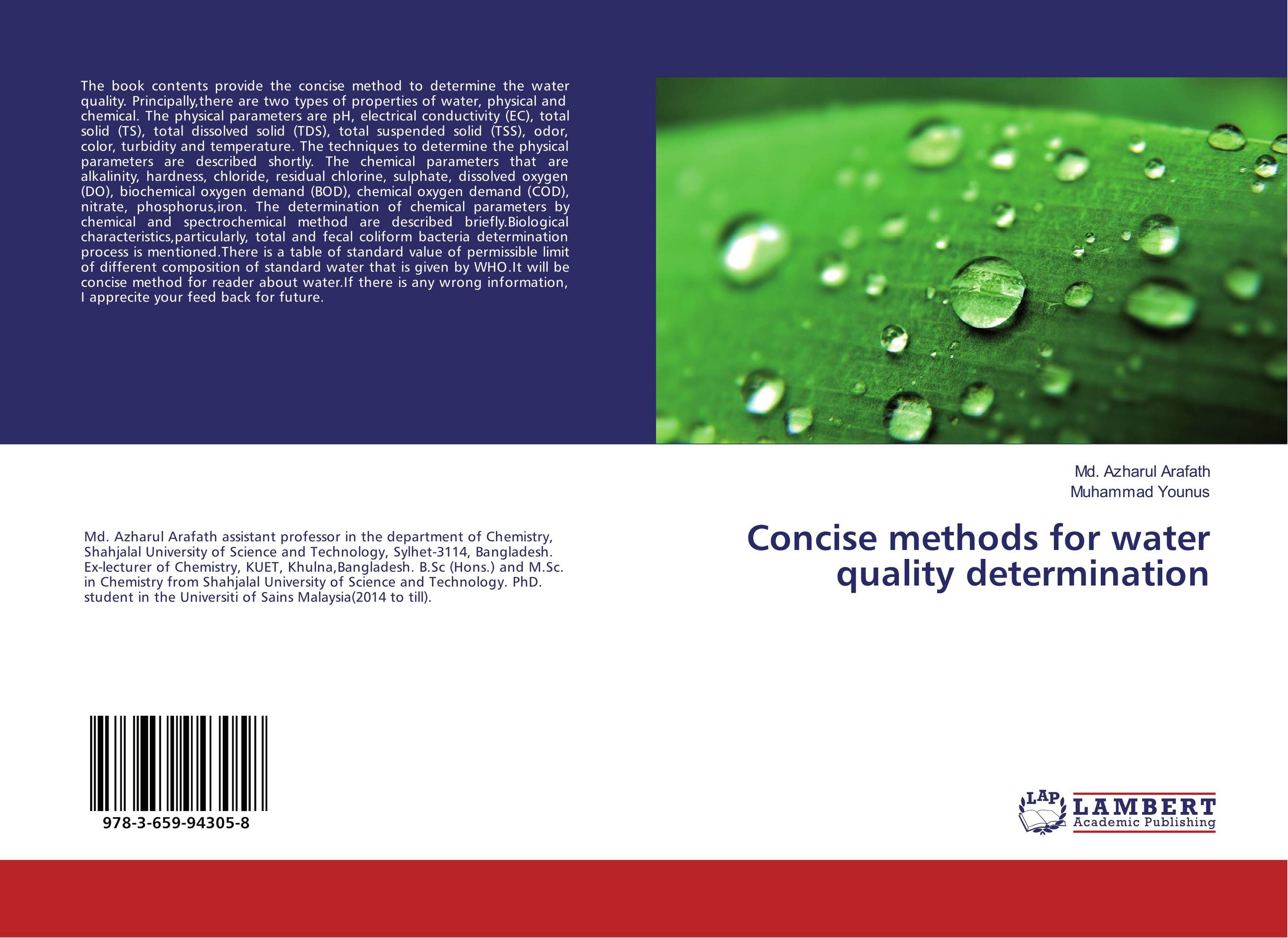Concise methods for water quality determination..