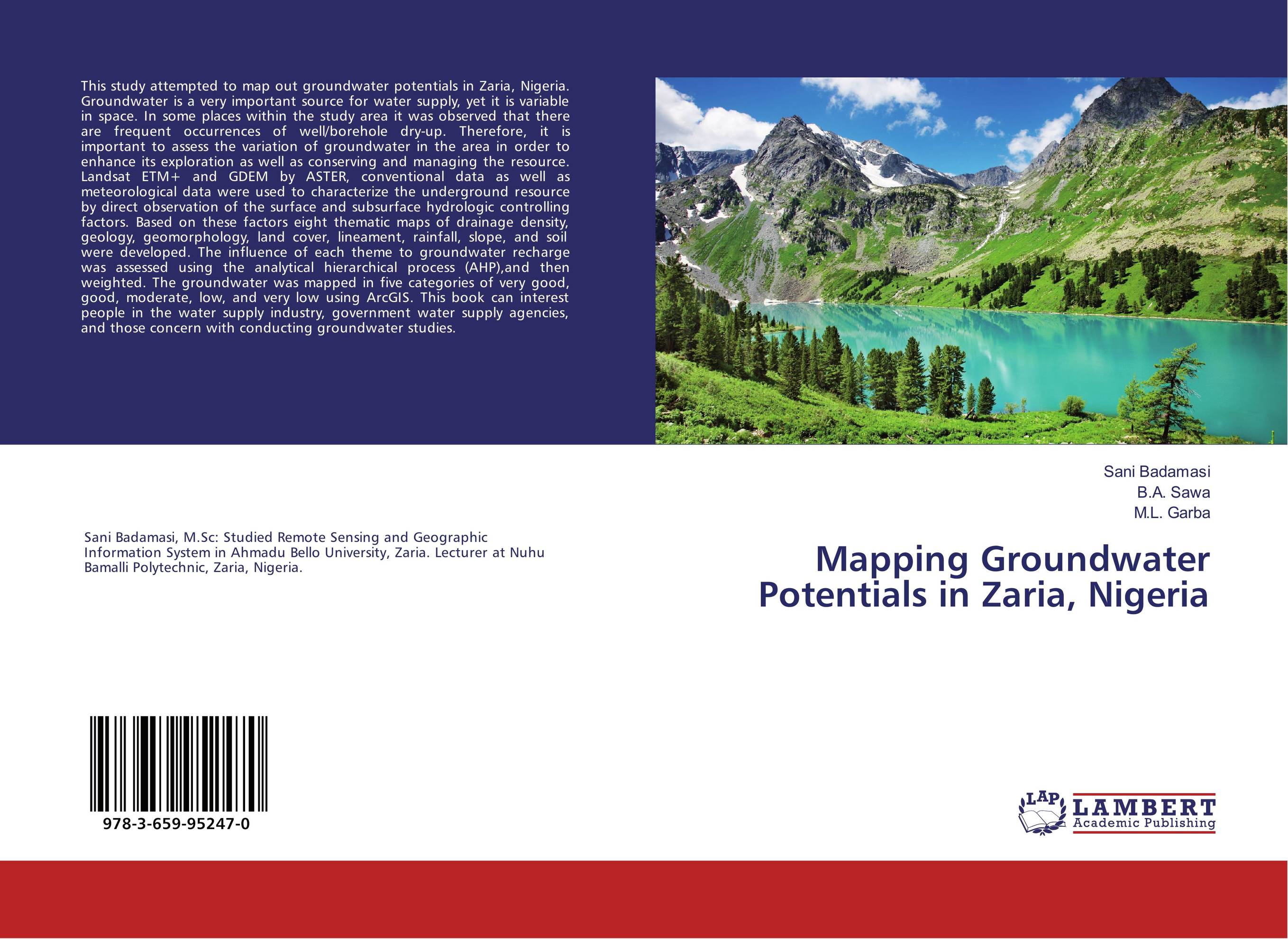 Mapping Groundwater Potentials in Zaria, Nigeria..