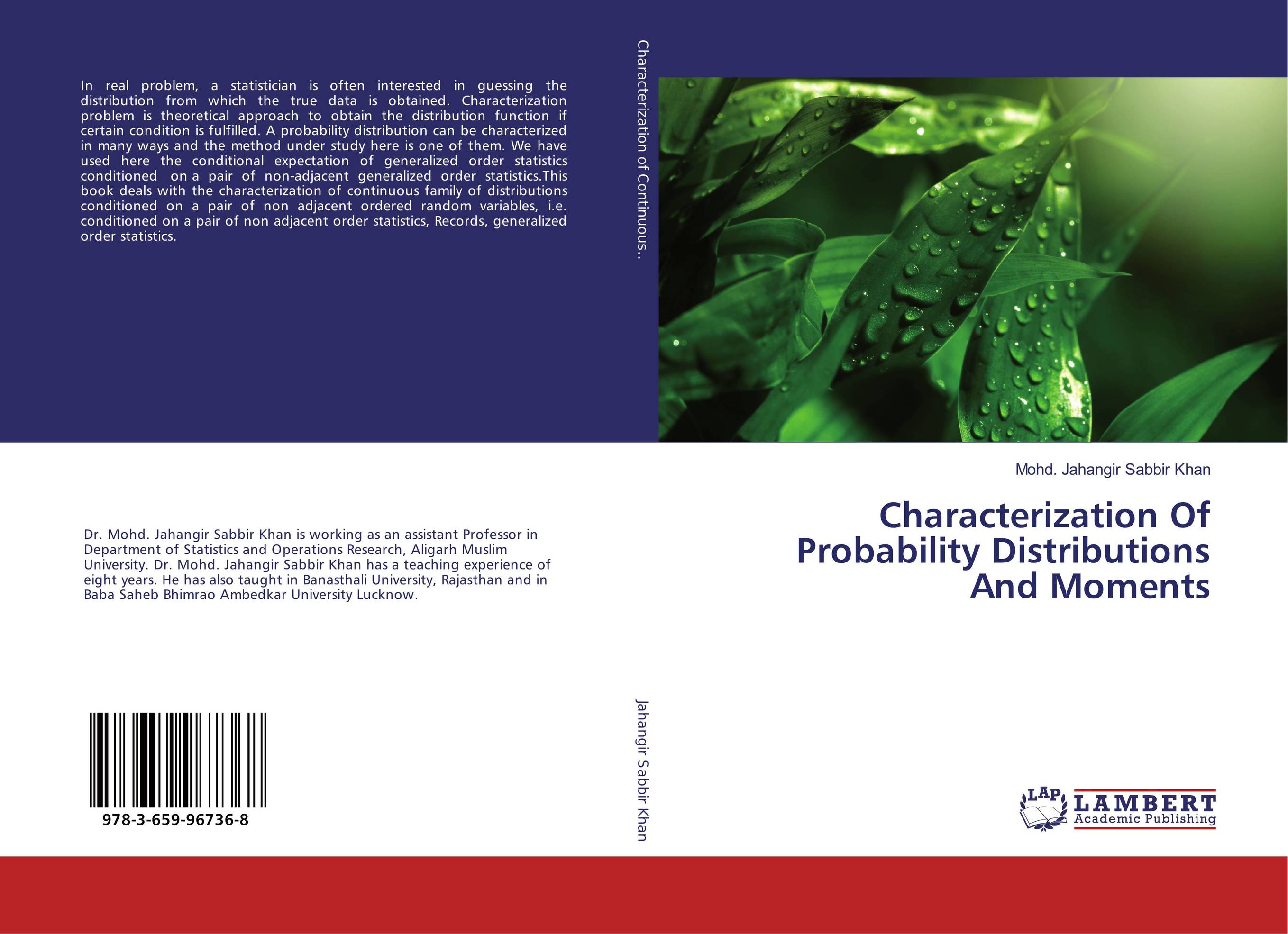 Characterization Of Probability Distributions And Moments..