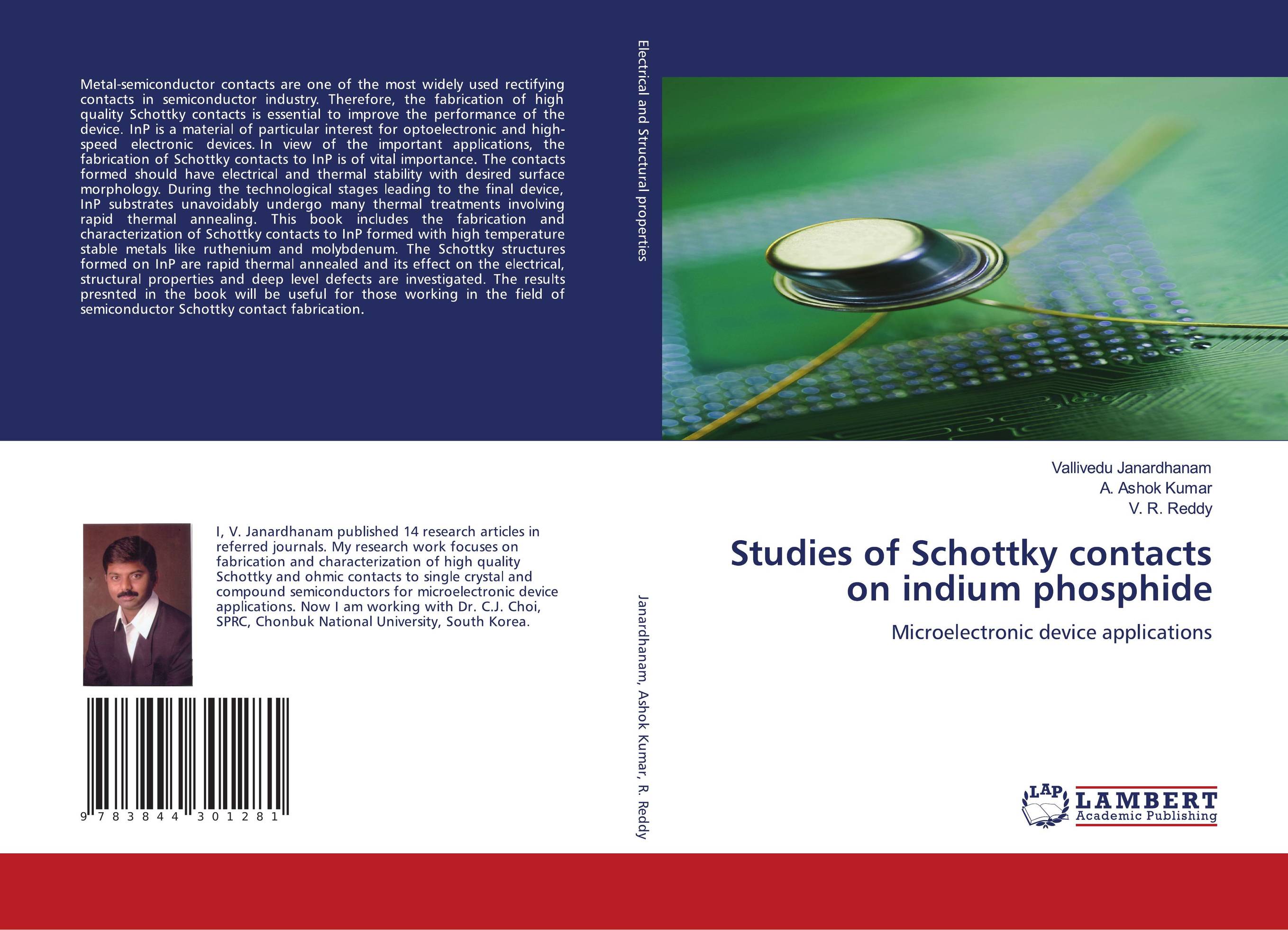 Studies of Schottky contacts on indium phosphide. Microelectronic device applications.