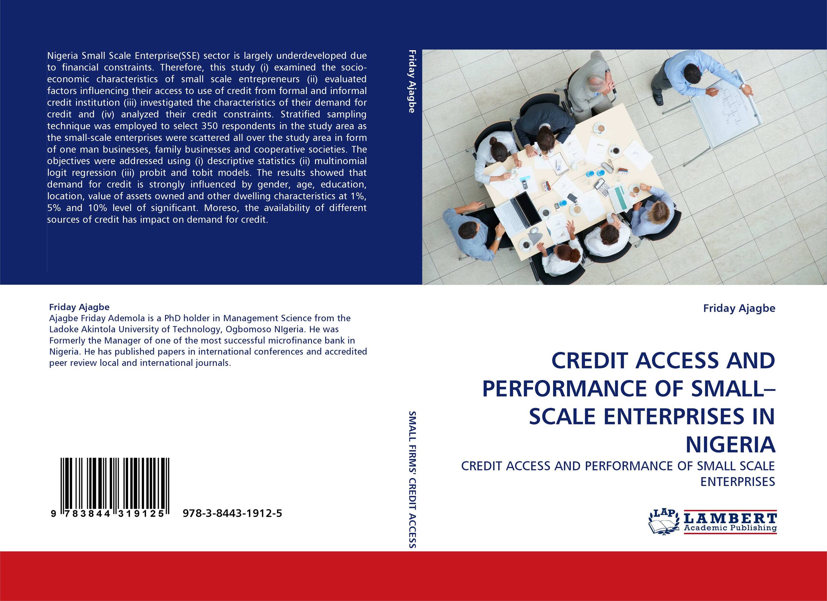 CREDIT ACCESS AND PERFORMANCE OF SMALL–SCALE ENTERPRISES IN NIGERIA. CREDIT ACCESS AND PERFORMANCE OF SMALL SCALE ENTERPRISES.