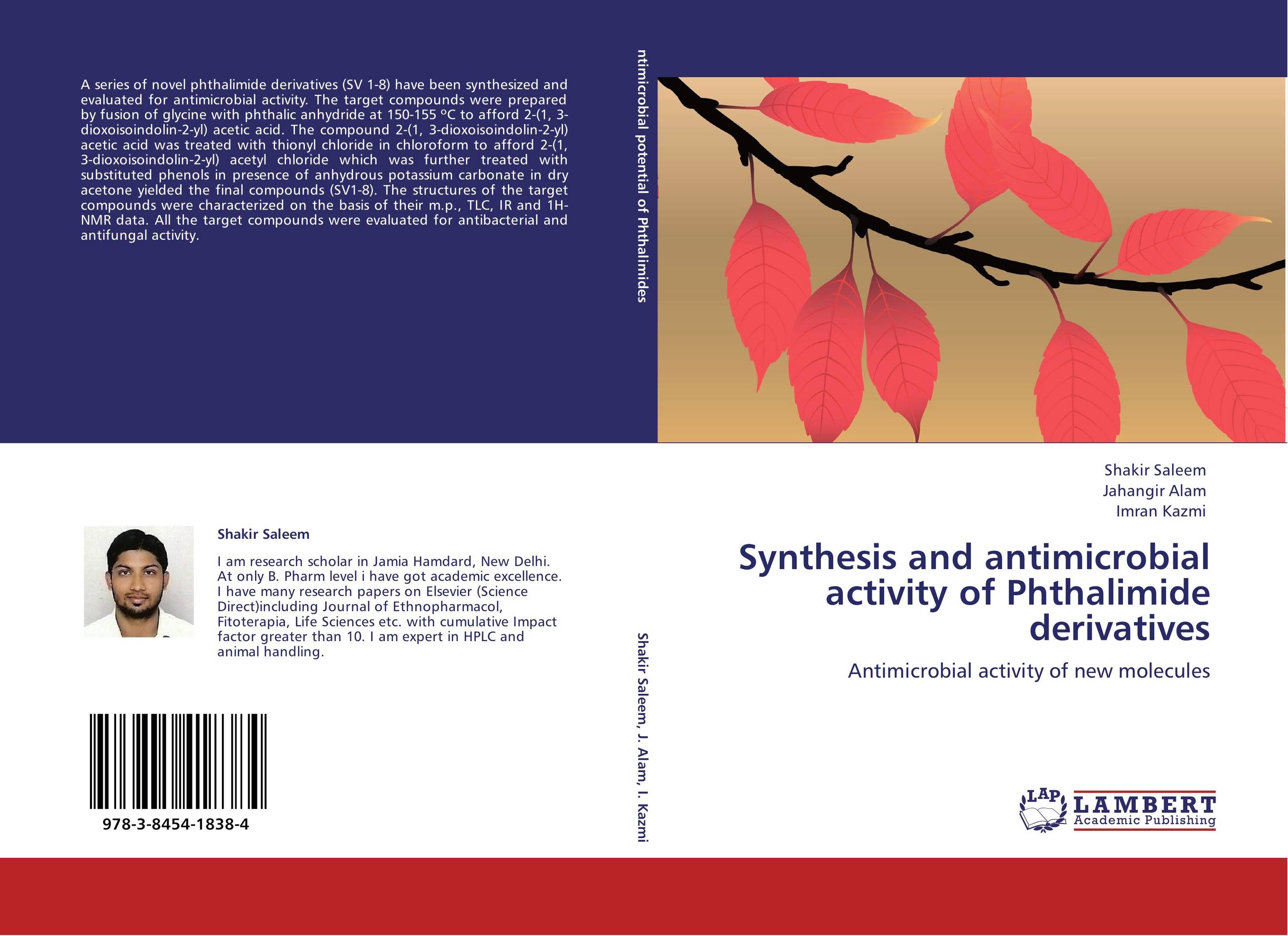 Synthesis and antimicrobial activity of Phthalimide derivatives. Antimicrobial activity of new molecules.