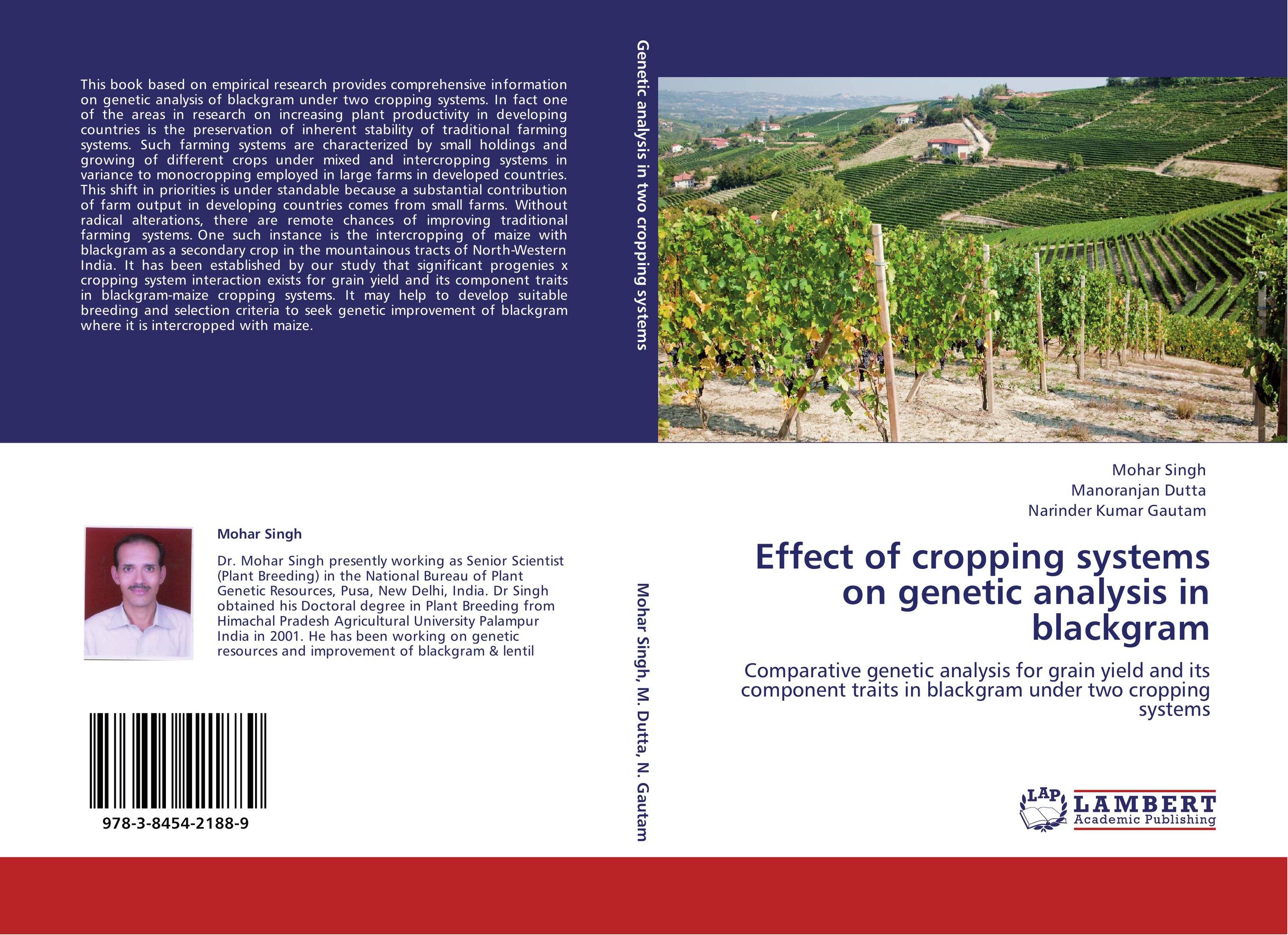 Effect of cropping systems on genetic analysis in blackgram. Comparative genetic analysis for grain yield and its component traits in blackgram under two cropping systems.