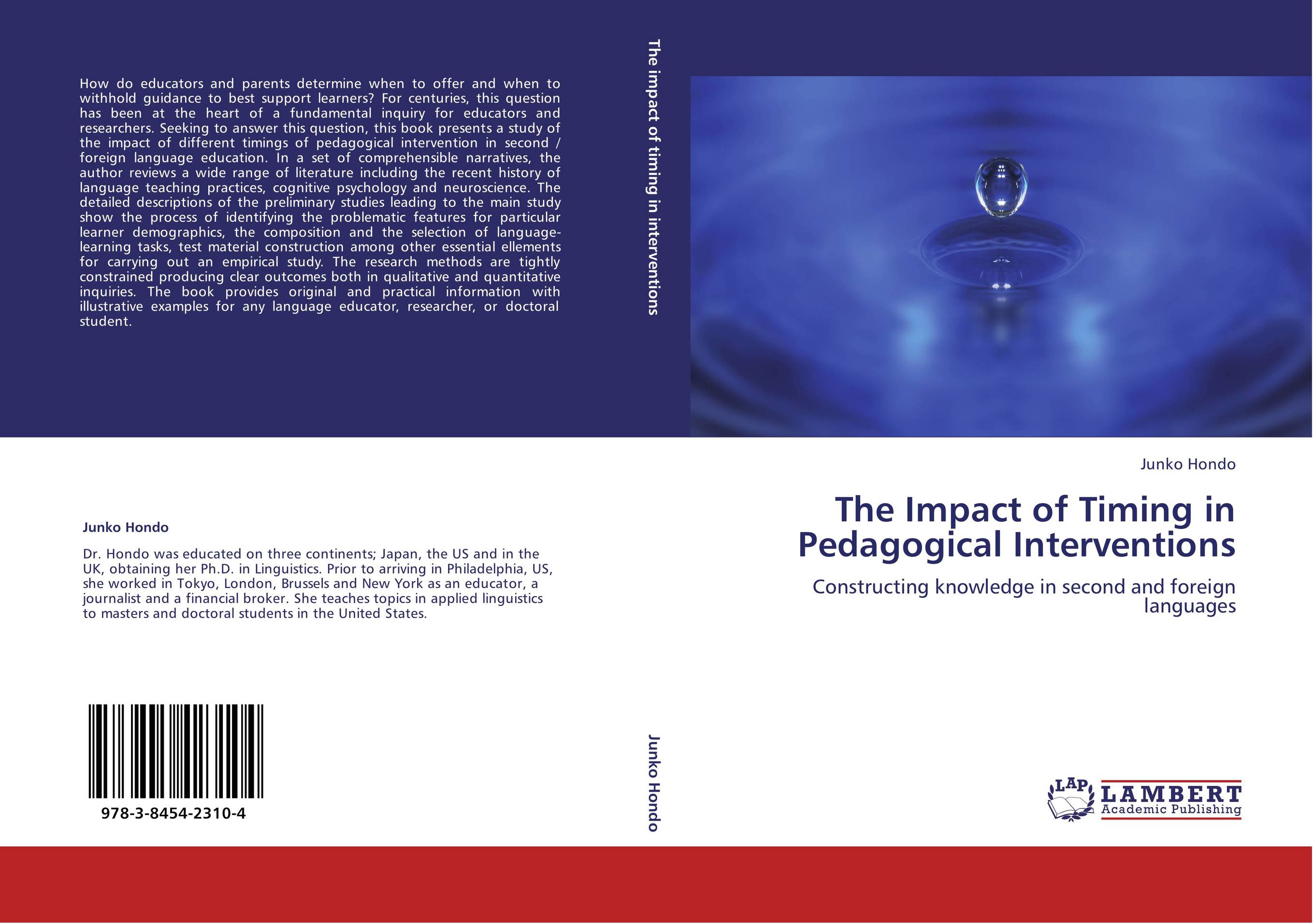 The Impact of Timing in Pedagogical Interventions. Constructing knowledge in second and foreign languages.