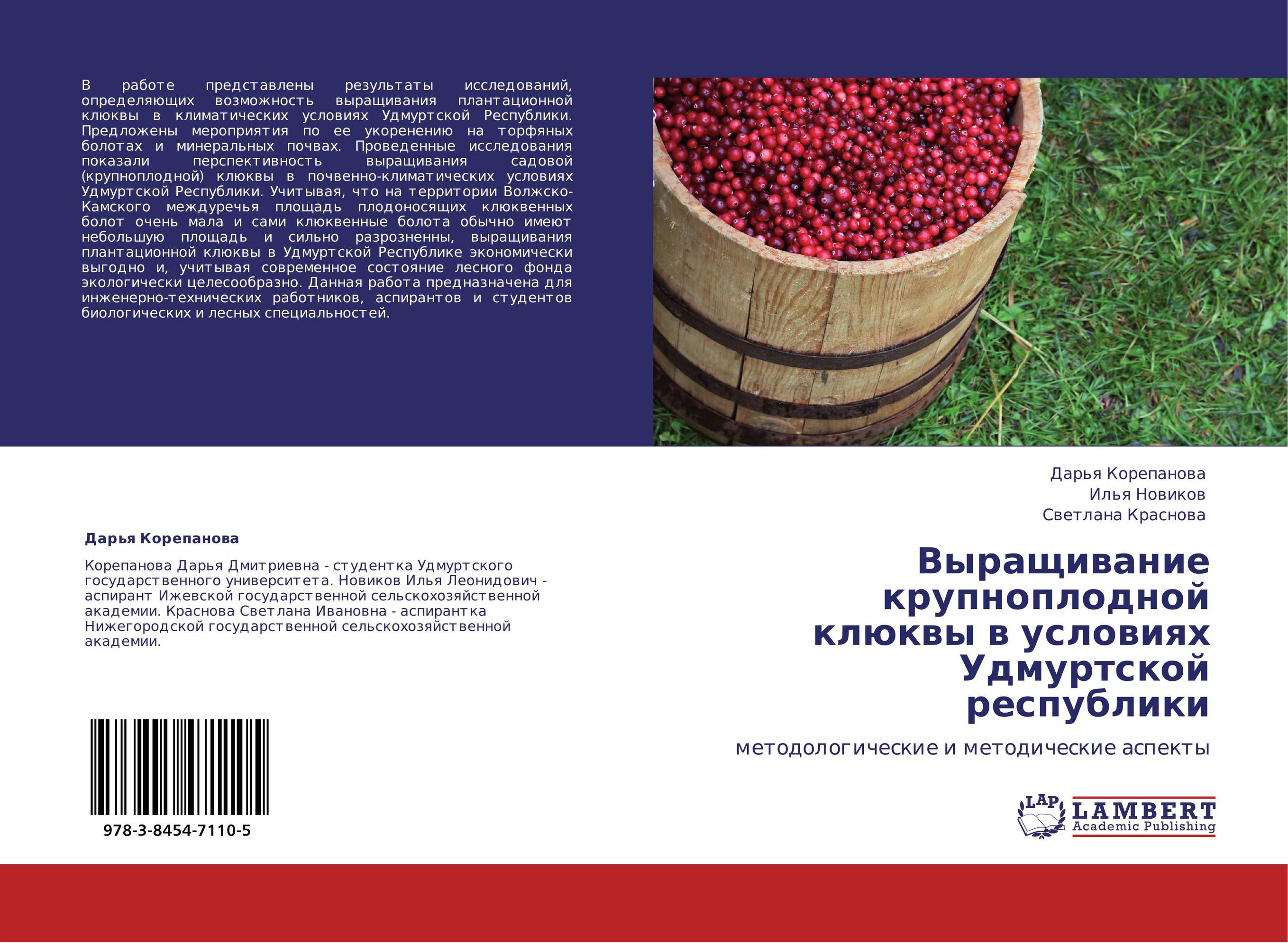 Выращивание крупноплодной клюквы в условиях Удмуртской республики. Методологические и методические аспекты.