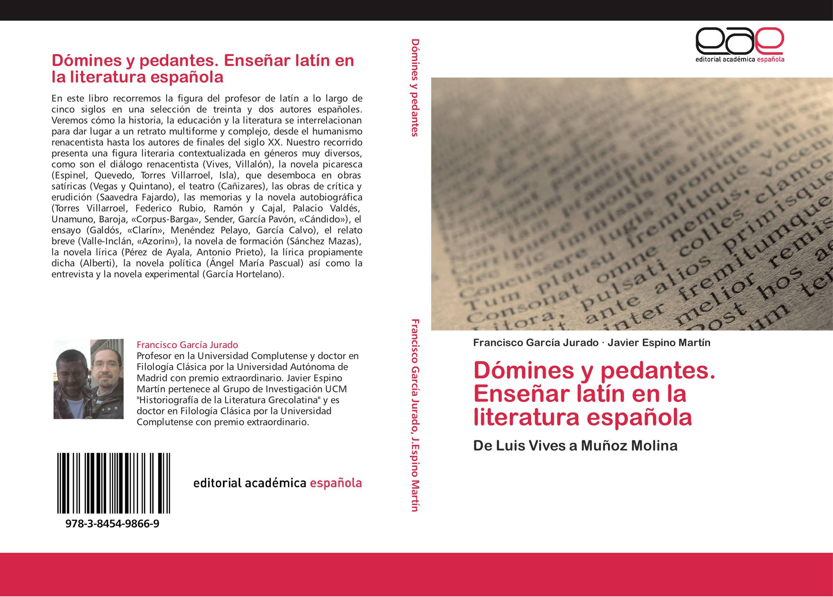 Dómines y pedantes.  Enseñar latín en la literatura española