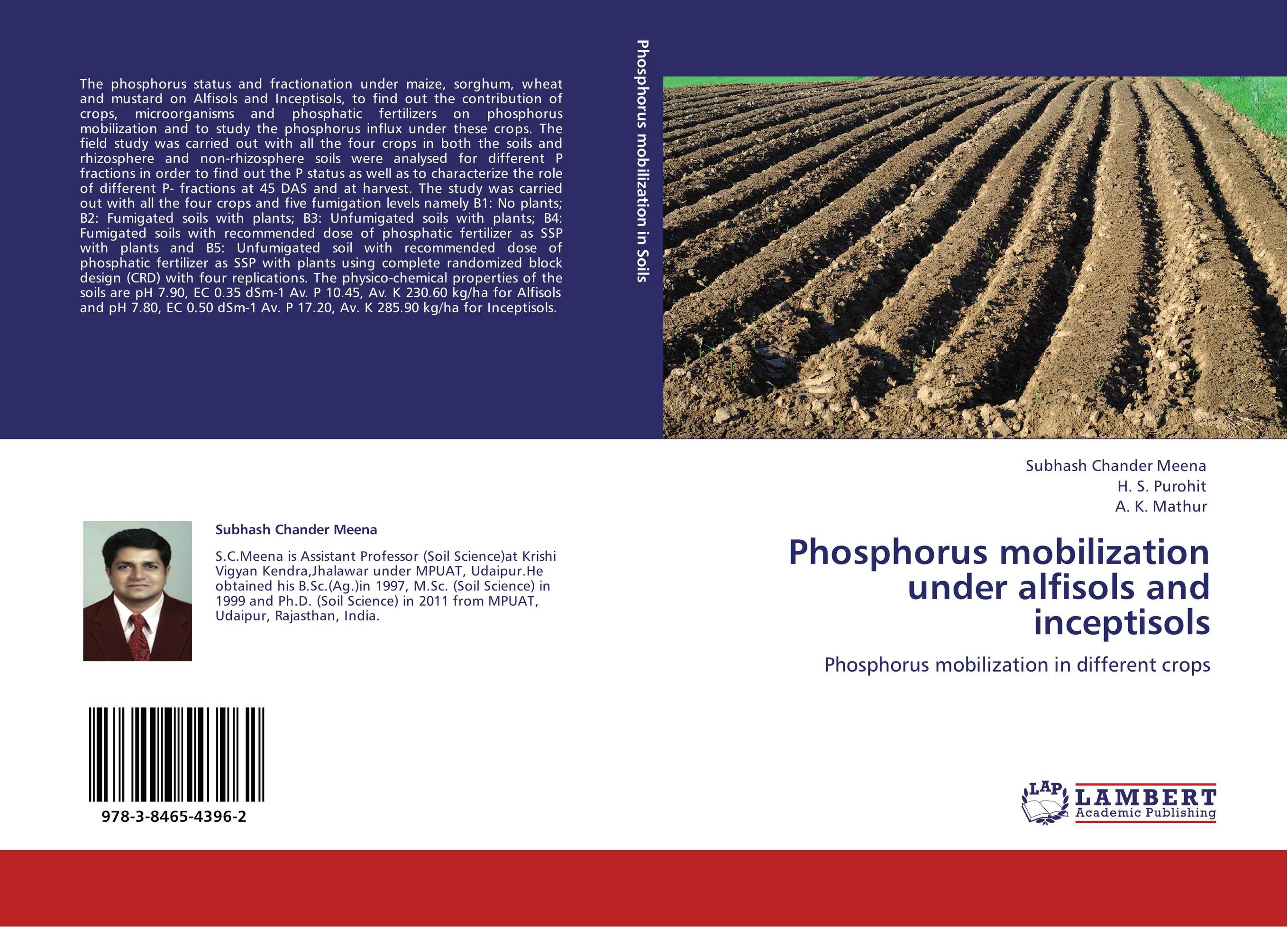 Phosphorus mobilization under alfisols and inceptisols. Phosphorus mobilization in different crops.